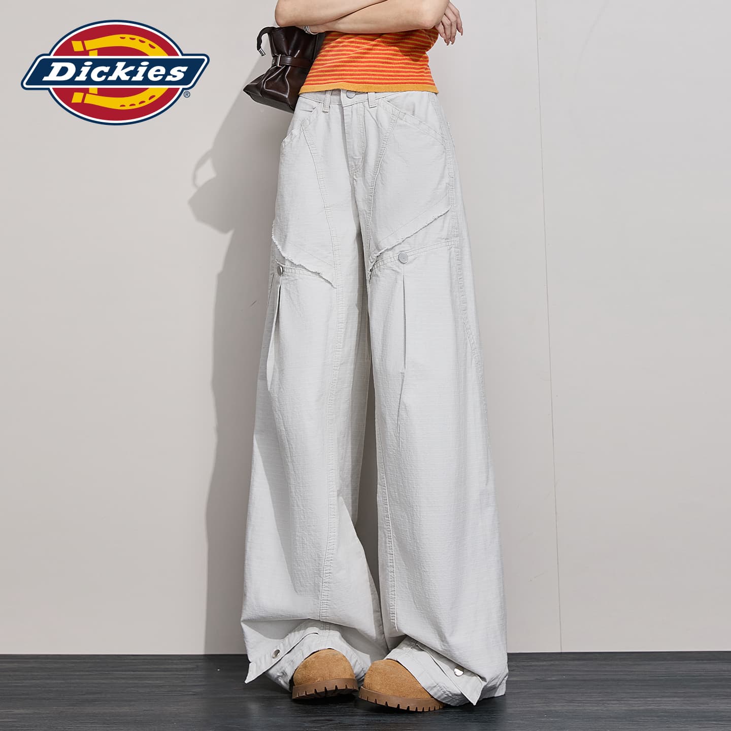 Штаны Dickies Абрикос Серый Удлиненные Женские Повседневные Штаны - изображение 5