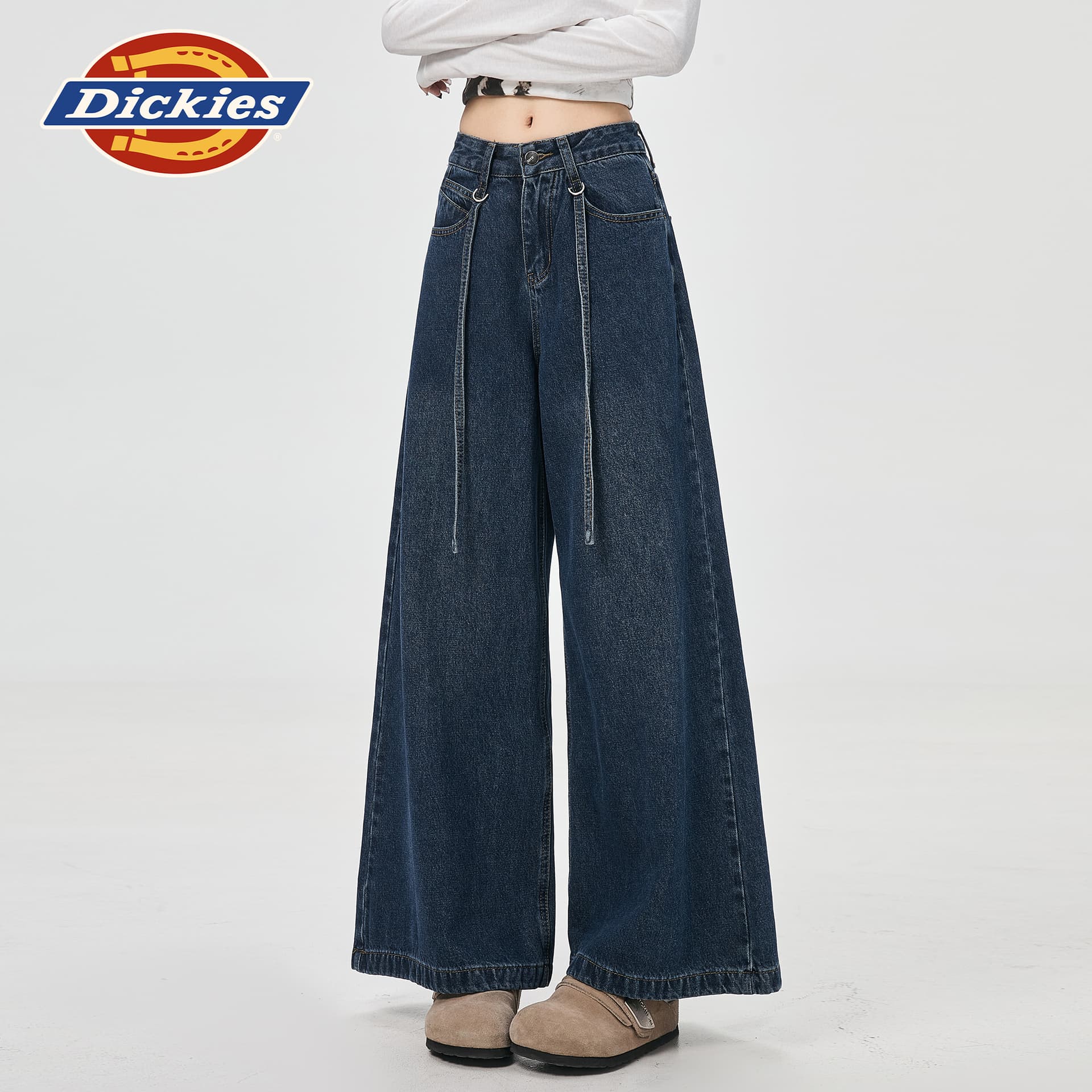 Джинсы dickies Корейский Синий Удлиненная длина Женские Джинсы - изображение 5