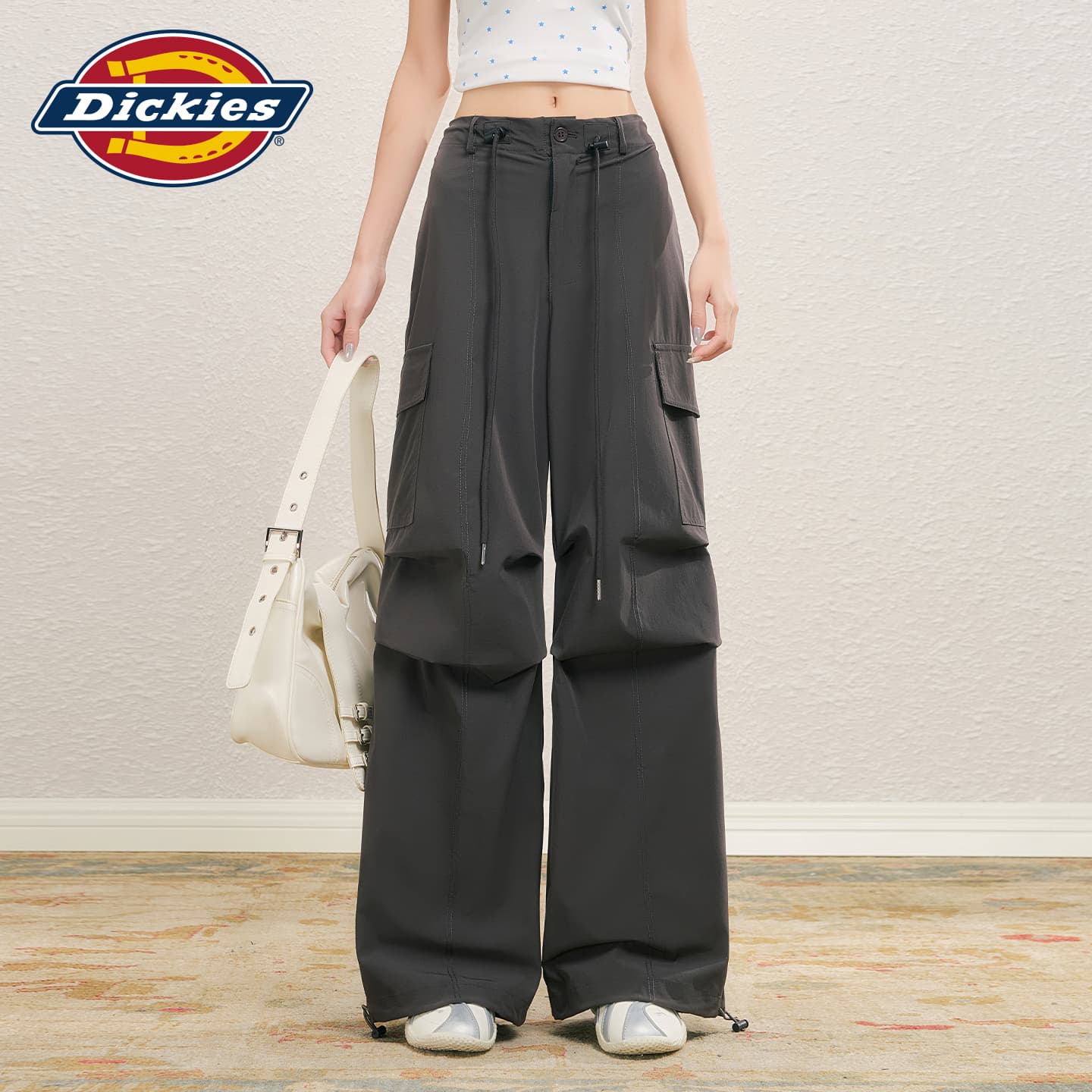 Dickies Премиум Серый Удлиненные Женские Карго Брюки - изображение 4