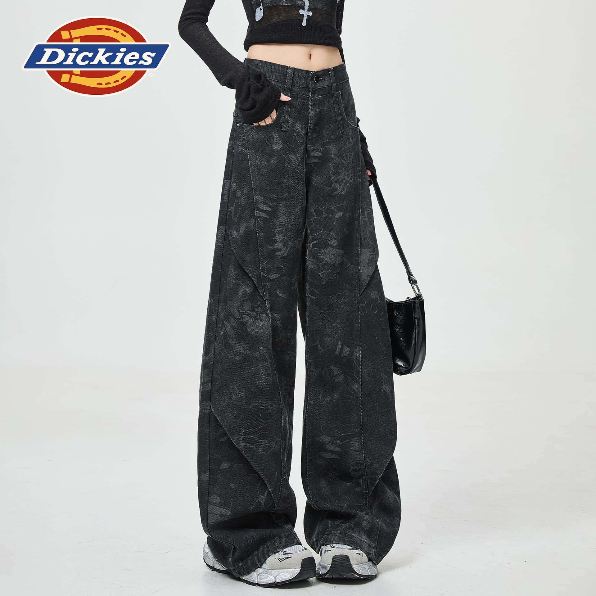 Джинсы dickies Черно-серый Удлиненная длина Женские Джинсы - изображение 6