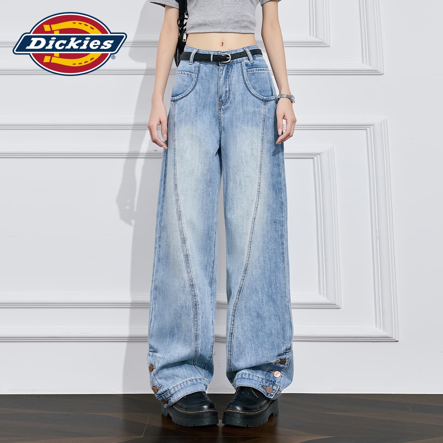 Джинсы dickies Светло-синий Удлиненная длина Женские Джинсы - изображение 4