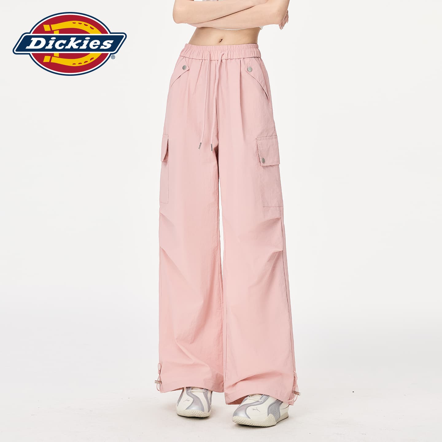 Штаны Dickies Розовые кожаные высокие женские повседневные штаны - изображение 3