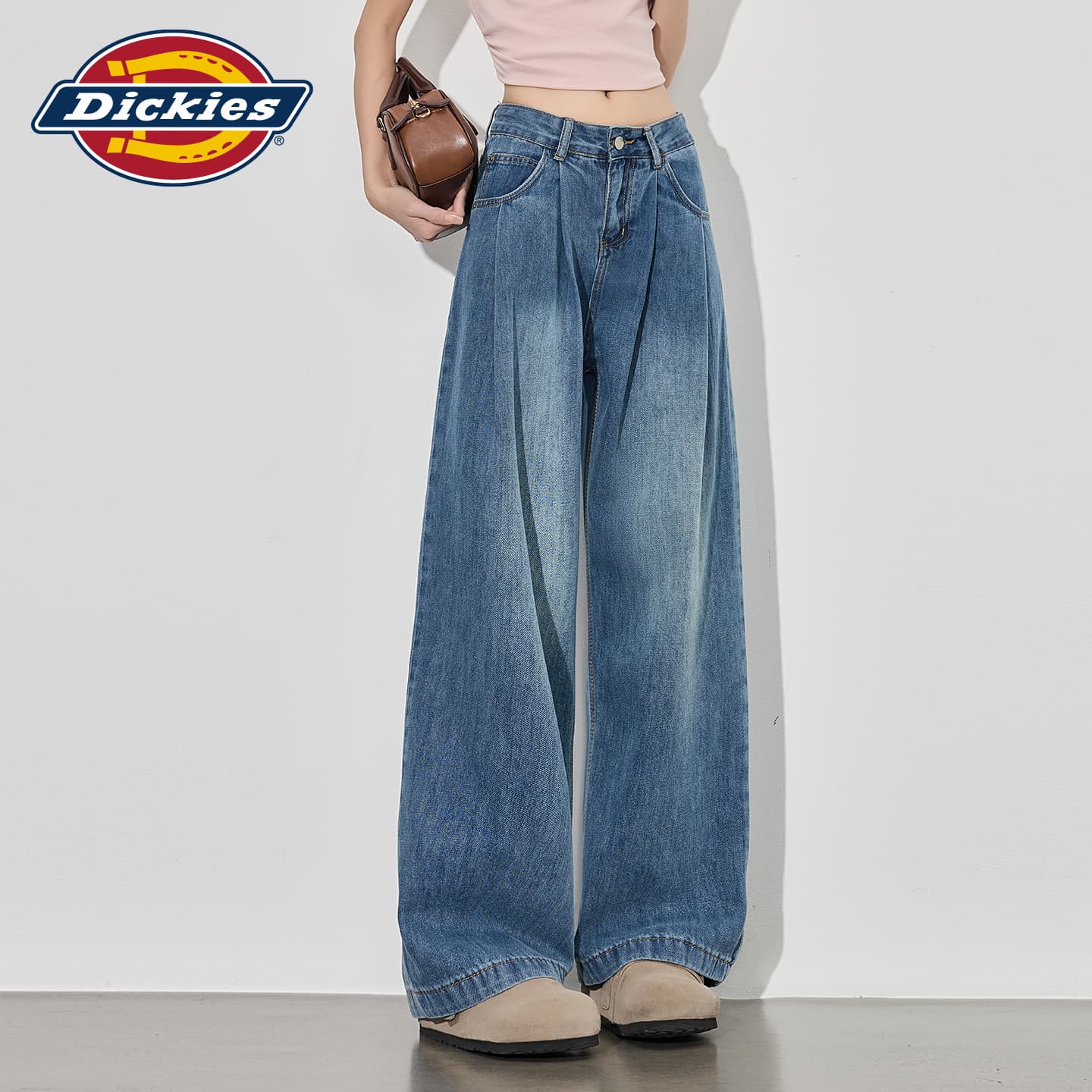 Джинсы dickies Винтажный синий Лодыжка Длина Женские Джинсы - изображение 5
