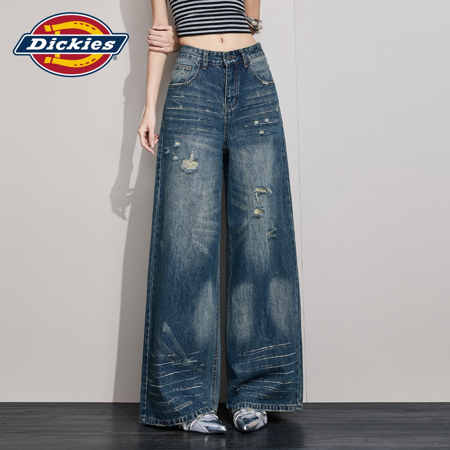 Джинсы Dickies Винтажные Синие Брюки Женские Джинсы - изображение 3