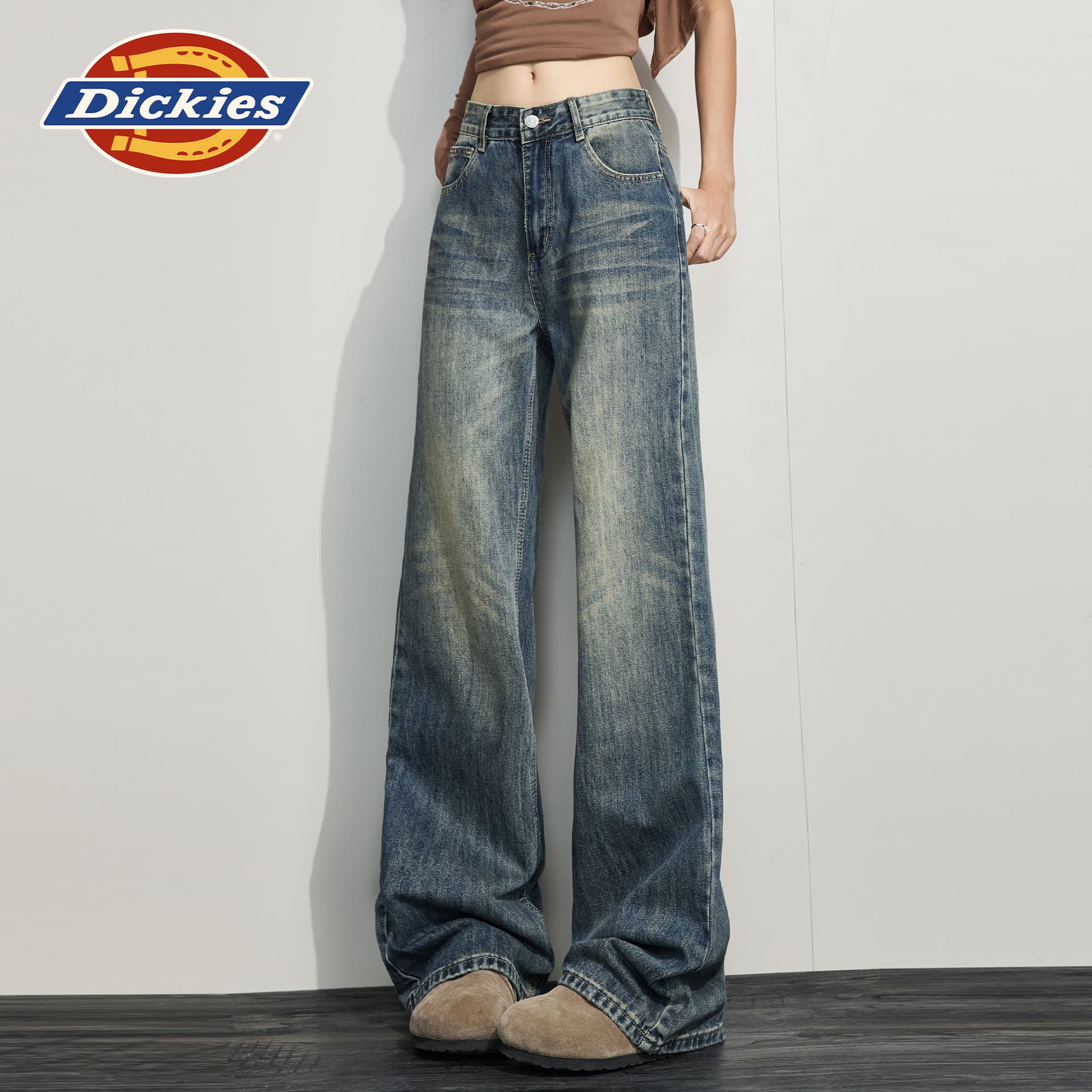 Джинсы Dickies Винтажный Синий Женские Джинсы - изображение 4