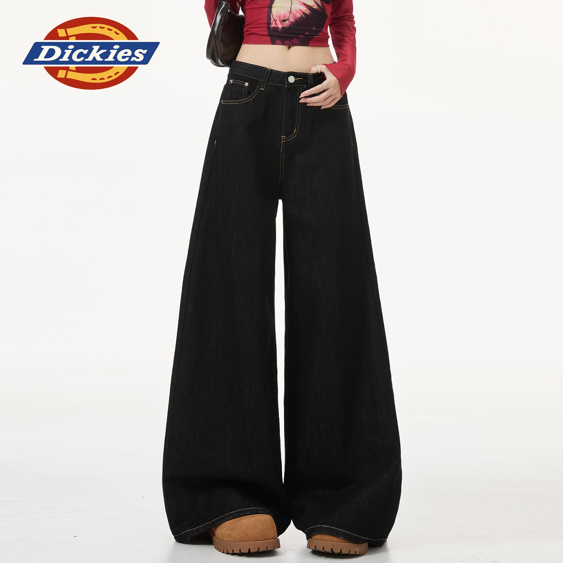 Джинсы dickies Черный с увеличенной длиной Женские Джинсы - изображение 4