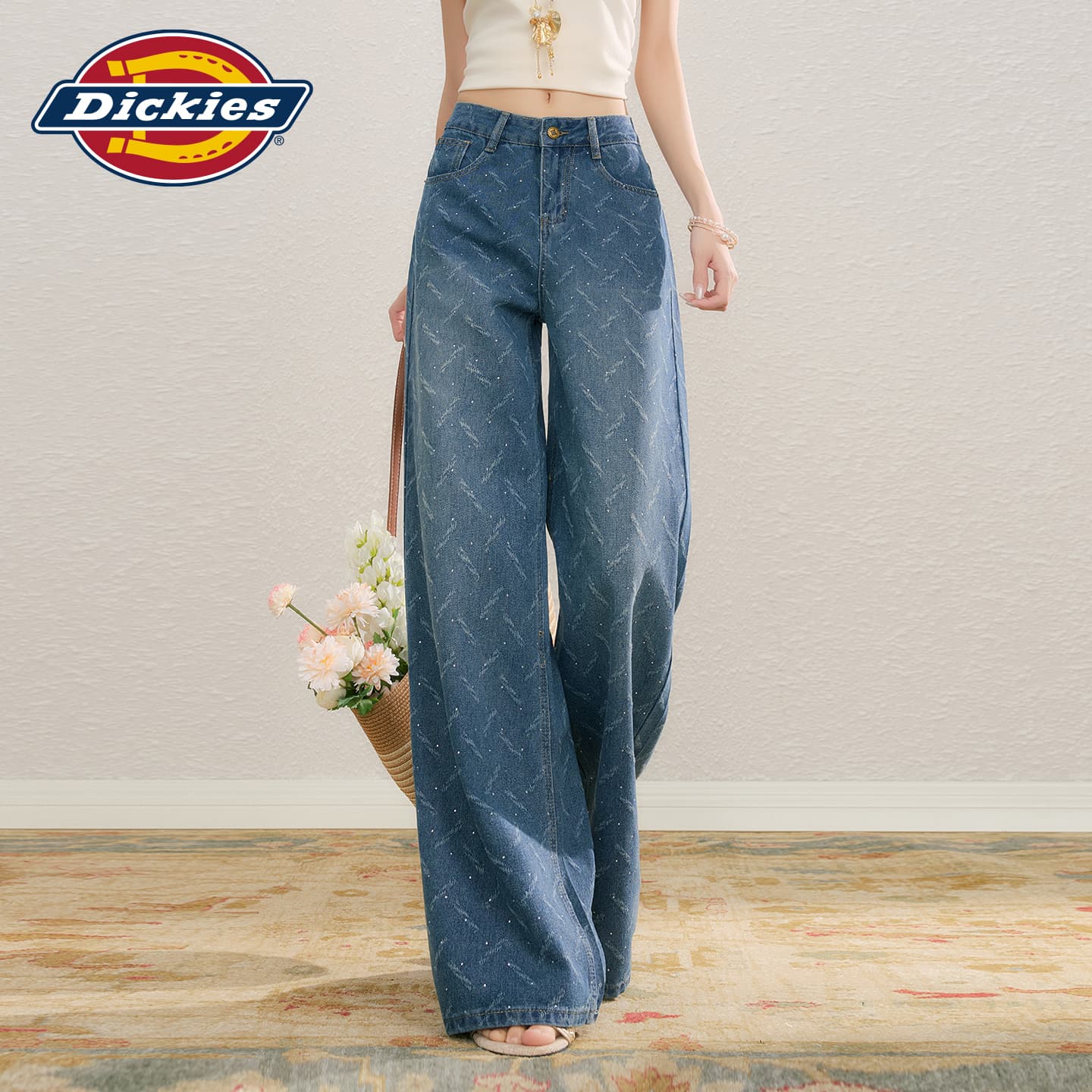 Джинсы Dickies Винтажные Синие Брюки Женские Джинсы - изображение 6