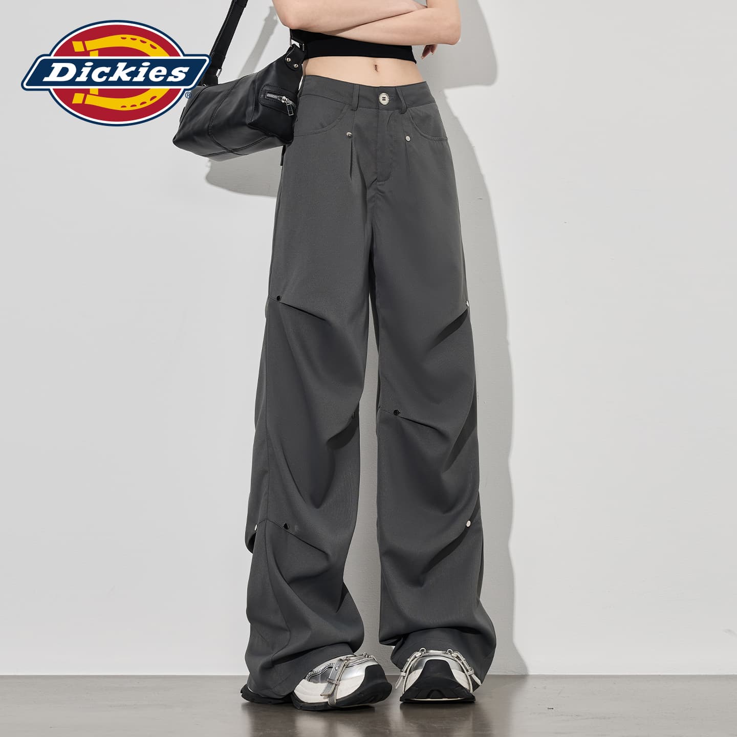 Штаны Dickies Серые Удлиненные Женские Повседневные Брюки - изображение 5