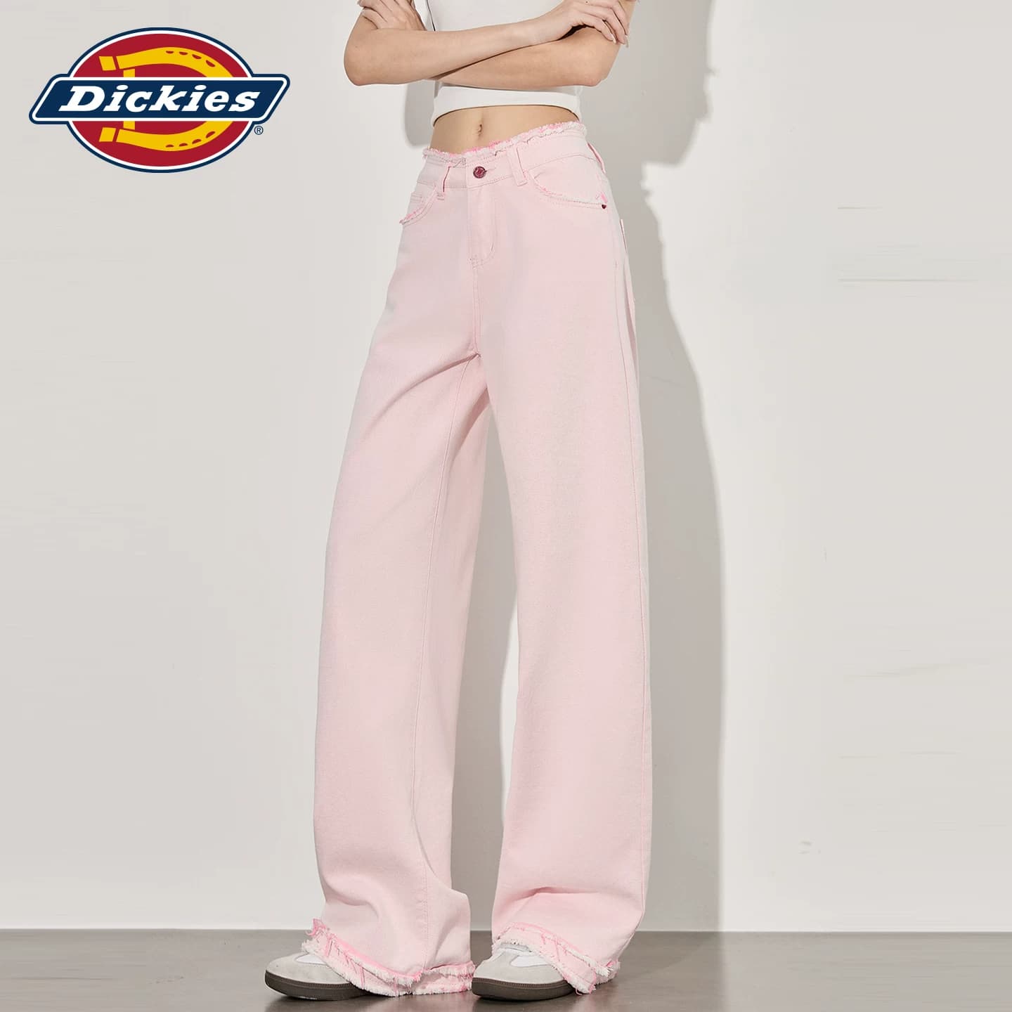 Джинсы dickies Светло-розовый Удлиненная длина Женские Джинсы - изображение 7