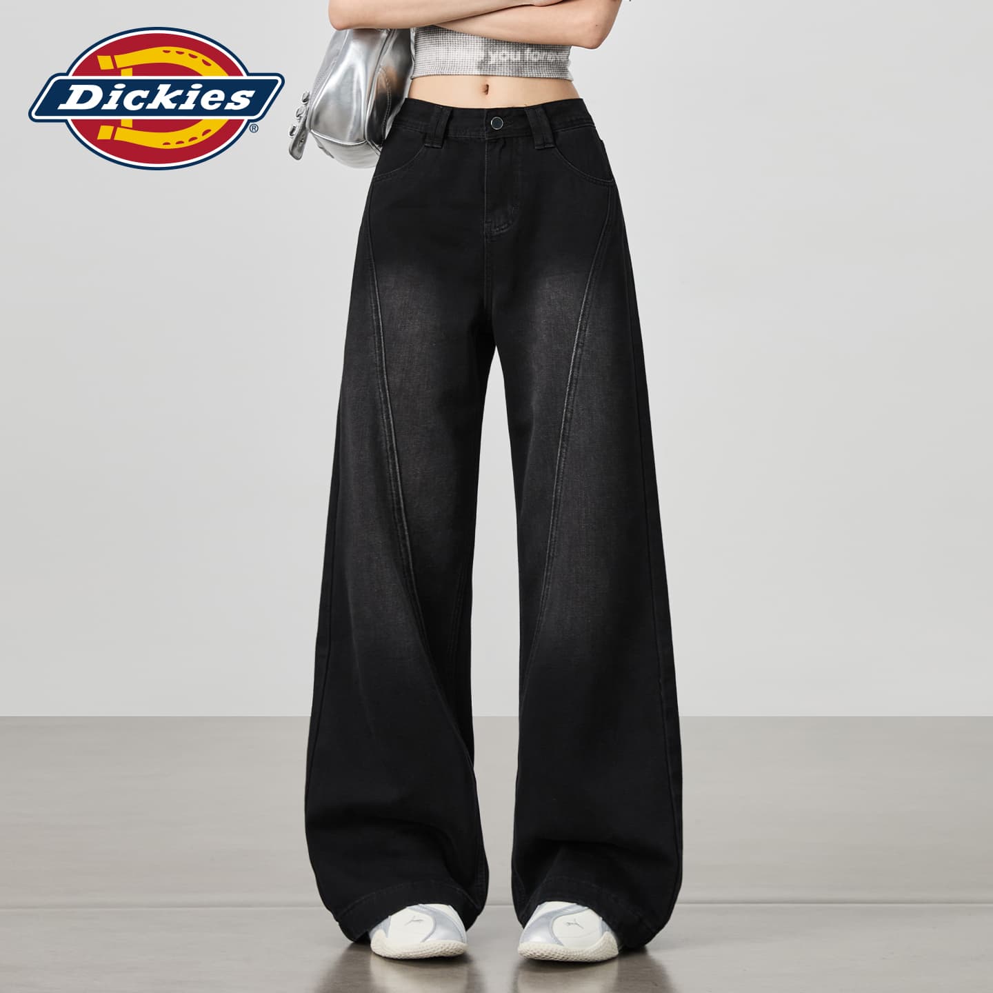 Джинсы Dickies Черный Серый Удлиненные Женские Джинсы - изображение 6