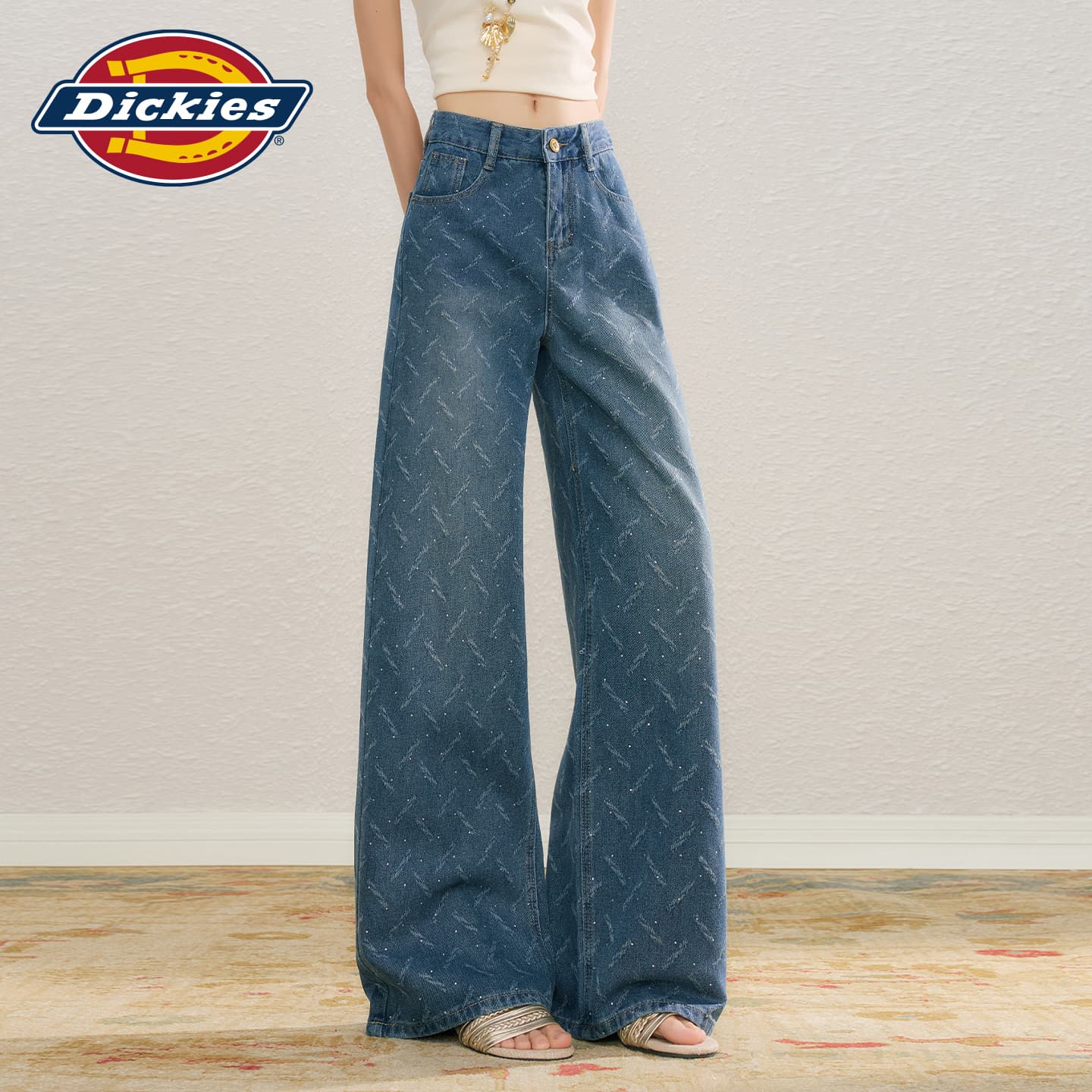 Джинсы Dickies Винтажные Синие Брюки Женские Джинсы - изображение 4