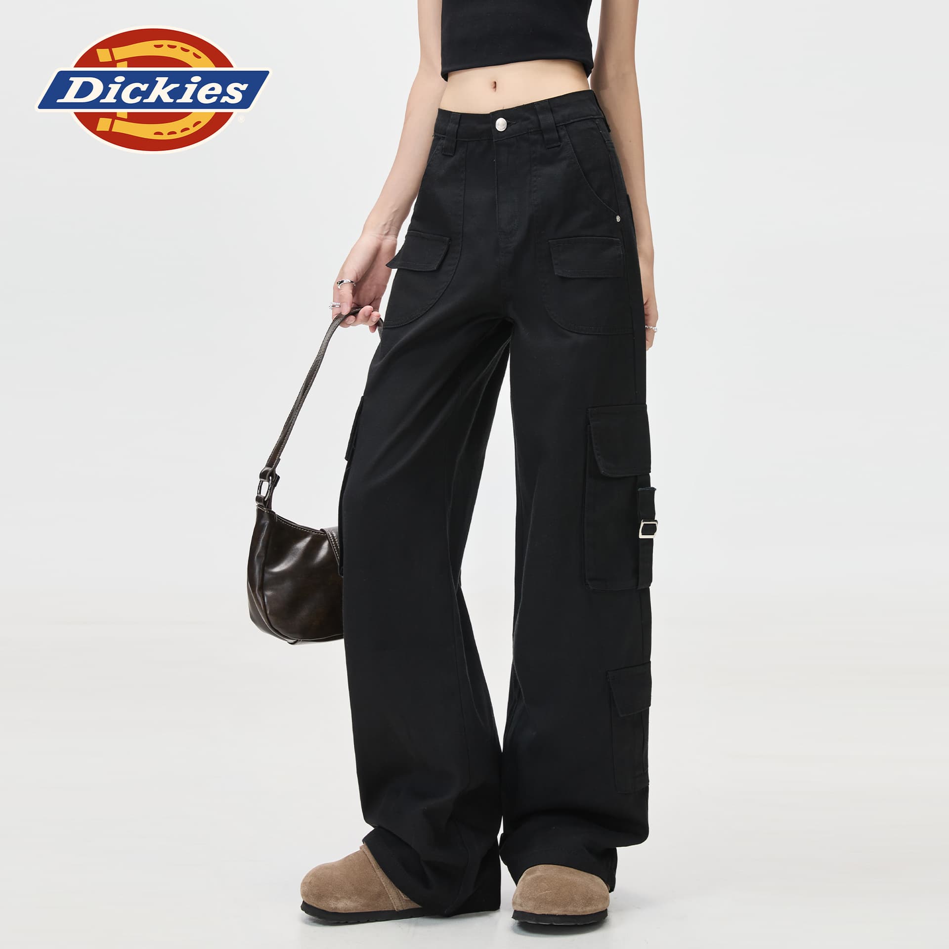 Штаны dickies Черный с увеличенной длиной Женские Повседневные брюки - изображение 3
