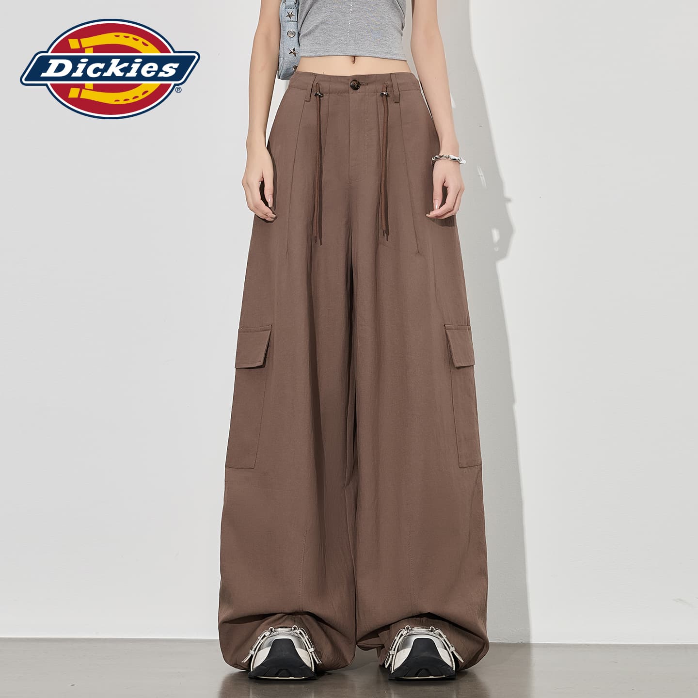 Штаны Dickies Какао-кофейные Удлиненные Женские Повседневные Брюки - изображение 6
