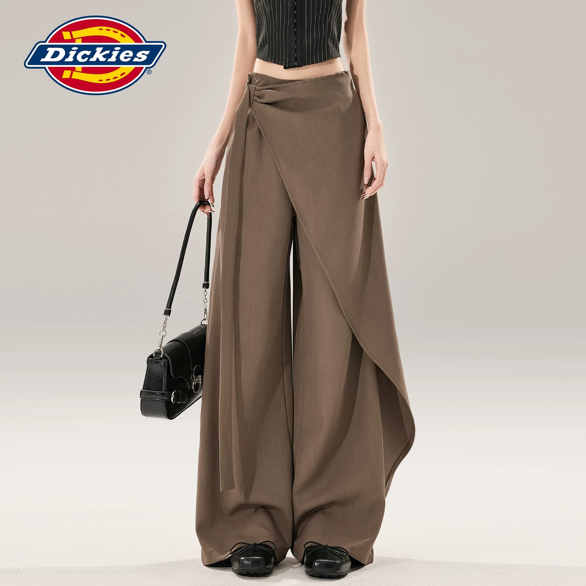 Штаны dickies Коричневый серый Удлиненная длина Женские Повседневные брюки - изображение 3