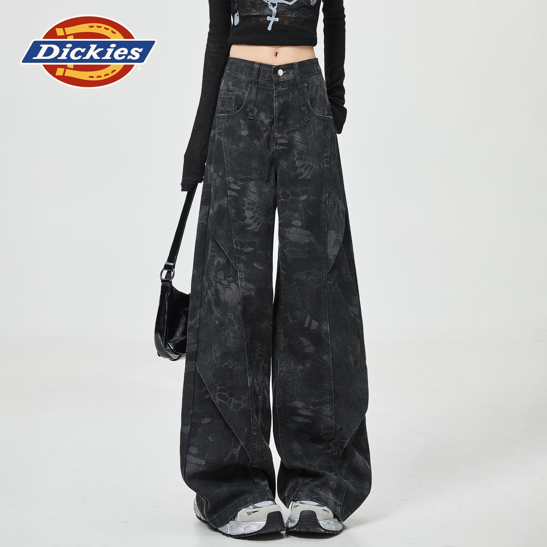 Джинсы dickies Черно-серый Удлиненная длина Женские Джинсы - изображение 4