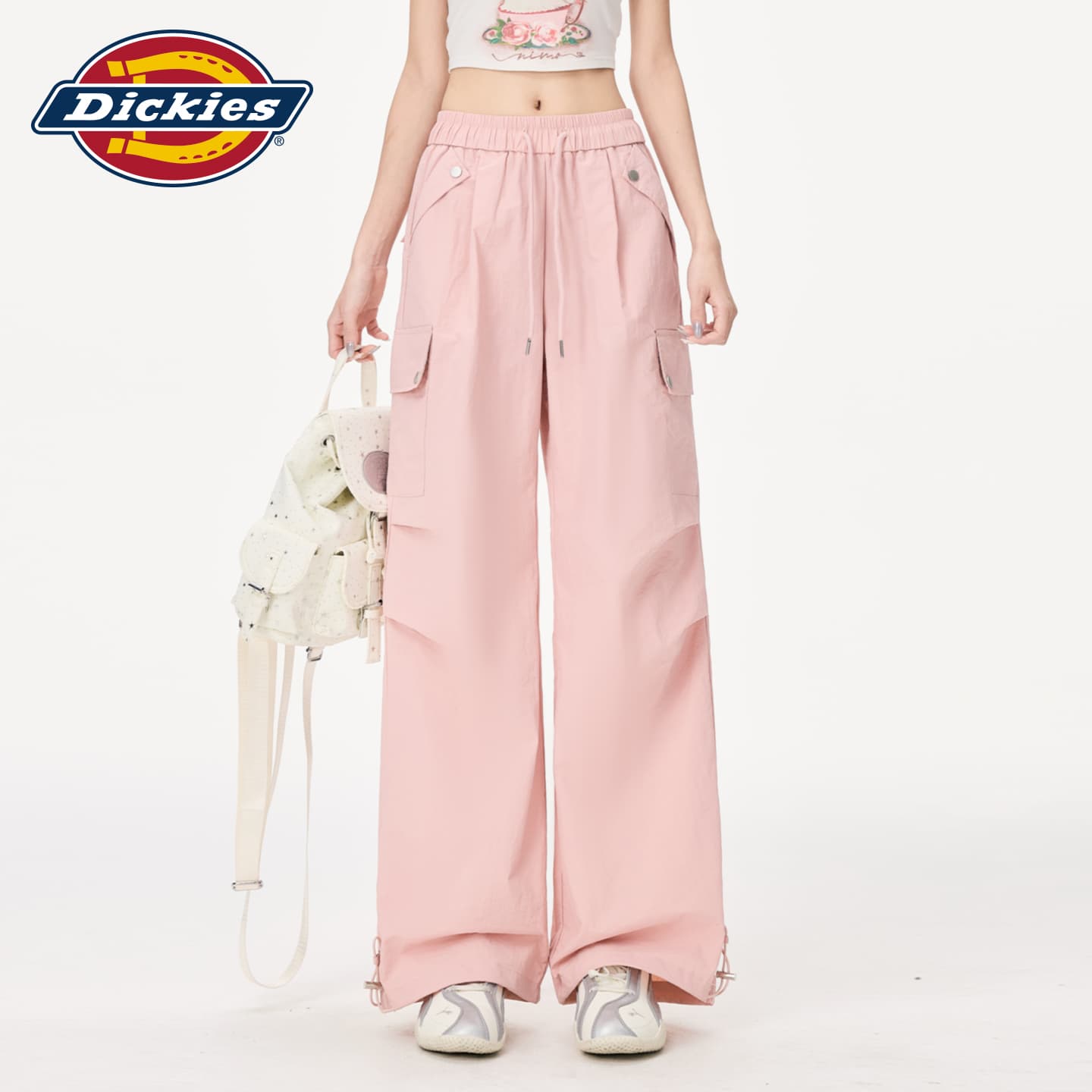 Штаны Dickies Розовые кожаные высокие женские повседневные штаны - изображение 4