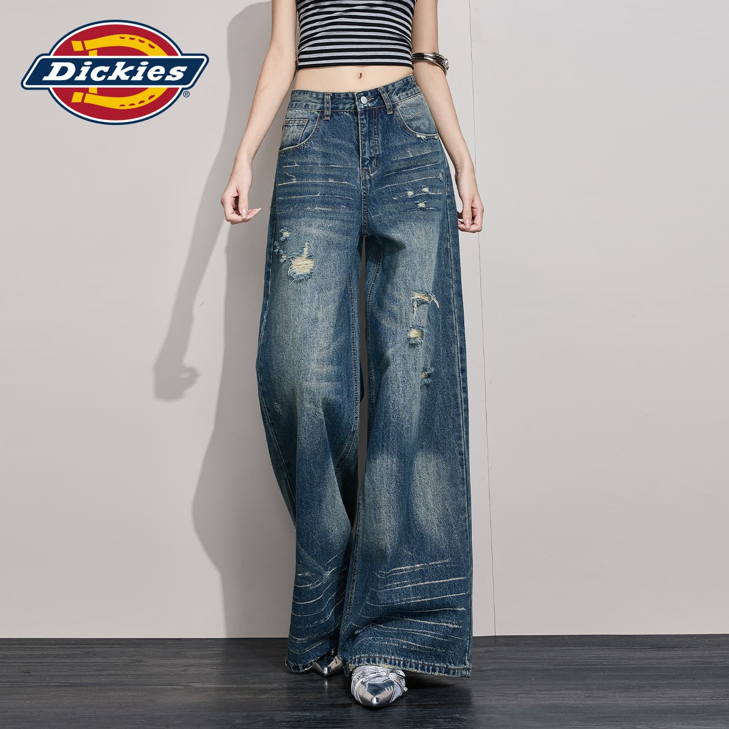 Джинсы Dickies Винтажные Синие Брюки Женские Джинсы - изображение 6