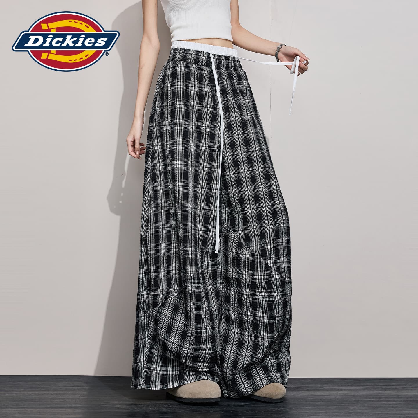 Штаны Dickies Серые Клетчатые Брюки Женские Повседневные Брюки - изображение 5