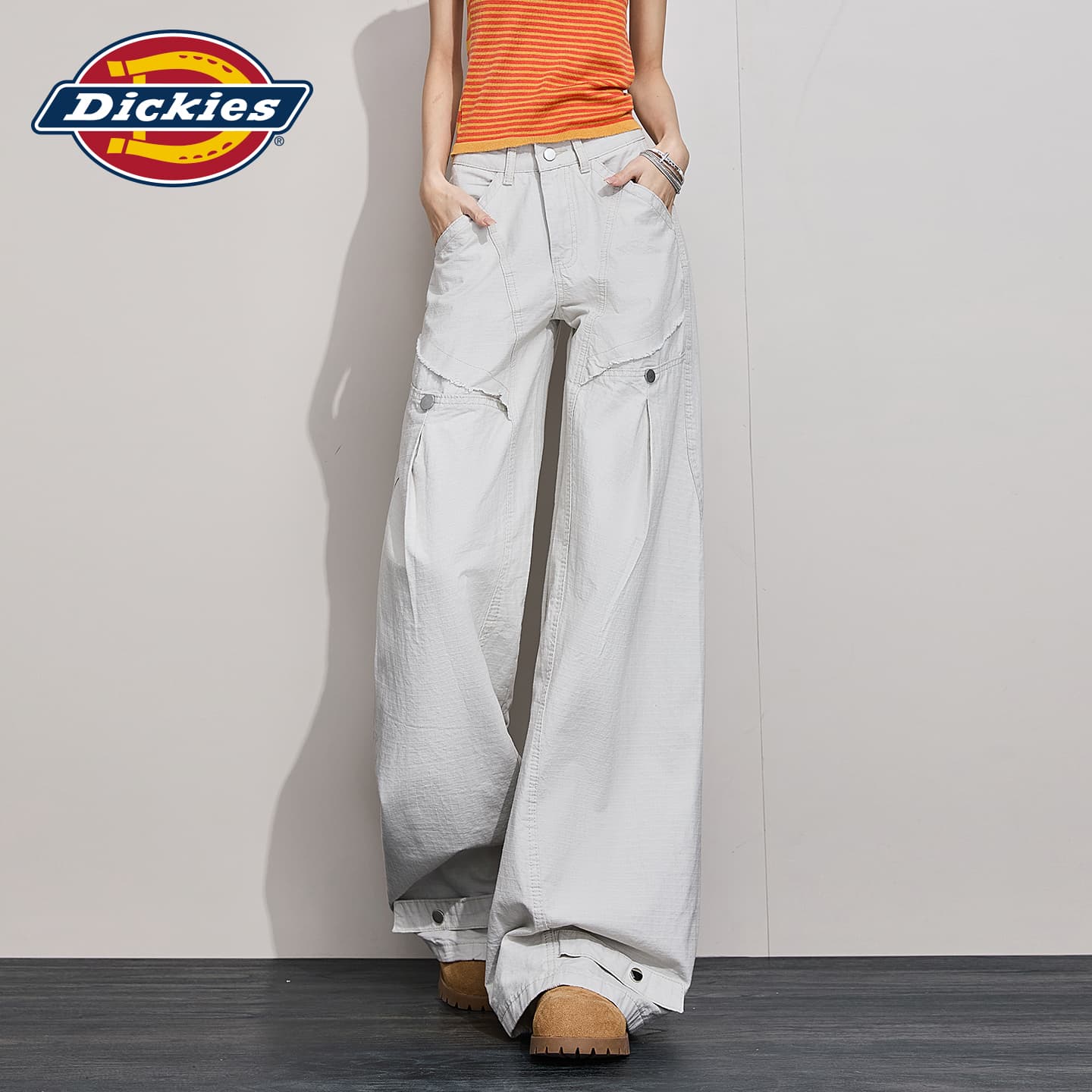 Штаны Dickies Абрикос Серый Удлиненные Женские Повседневные Штаны - изображение 3