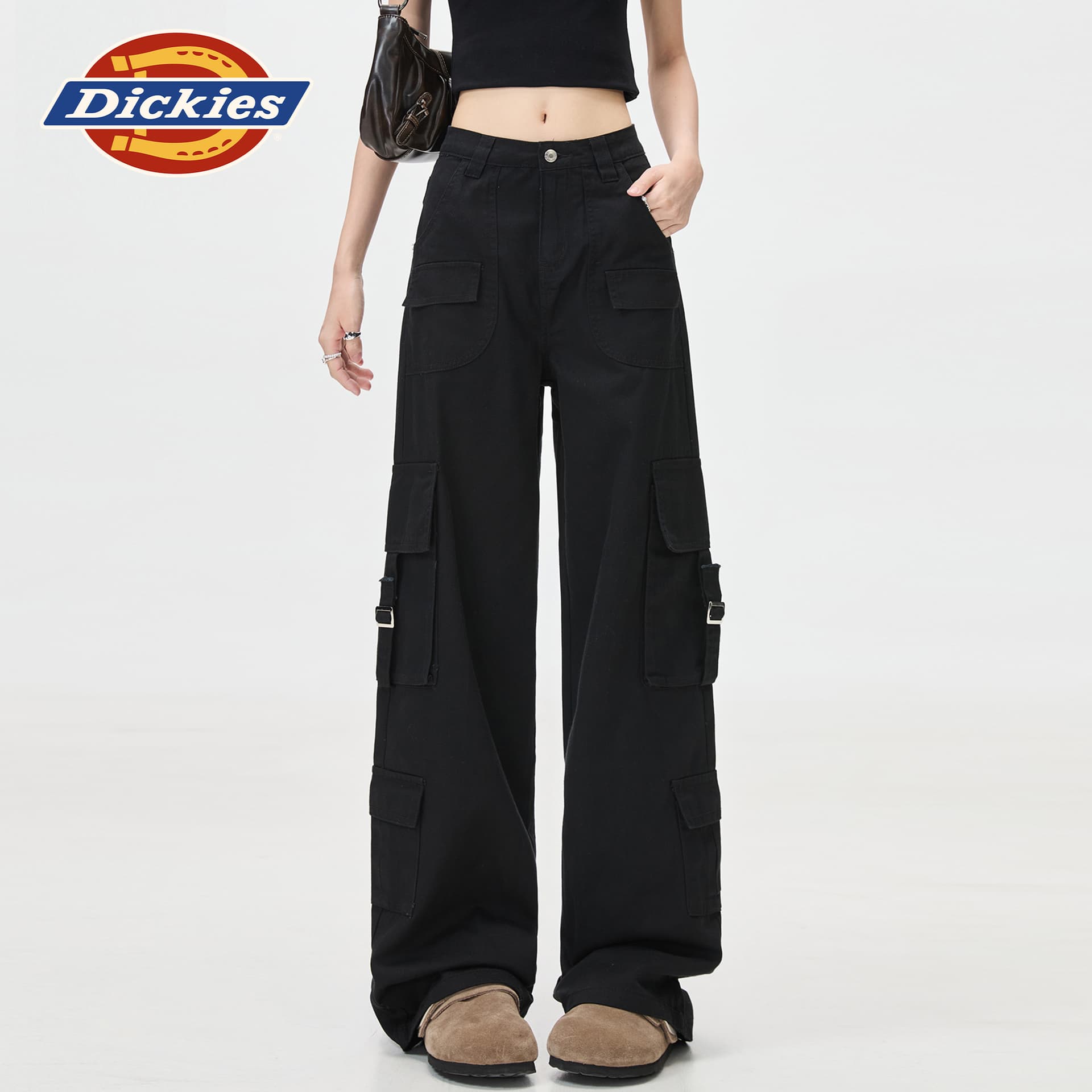 Штаны dickies Черный с увеличенной длиной Женские Повседневные брюки - изображение 4