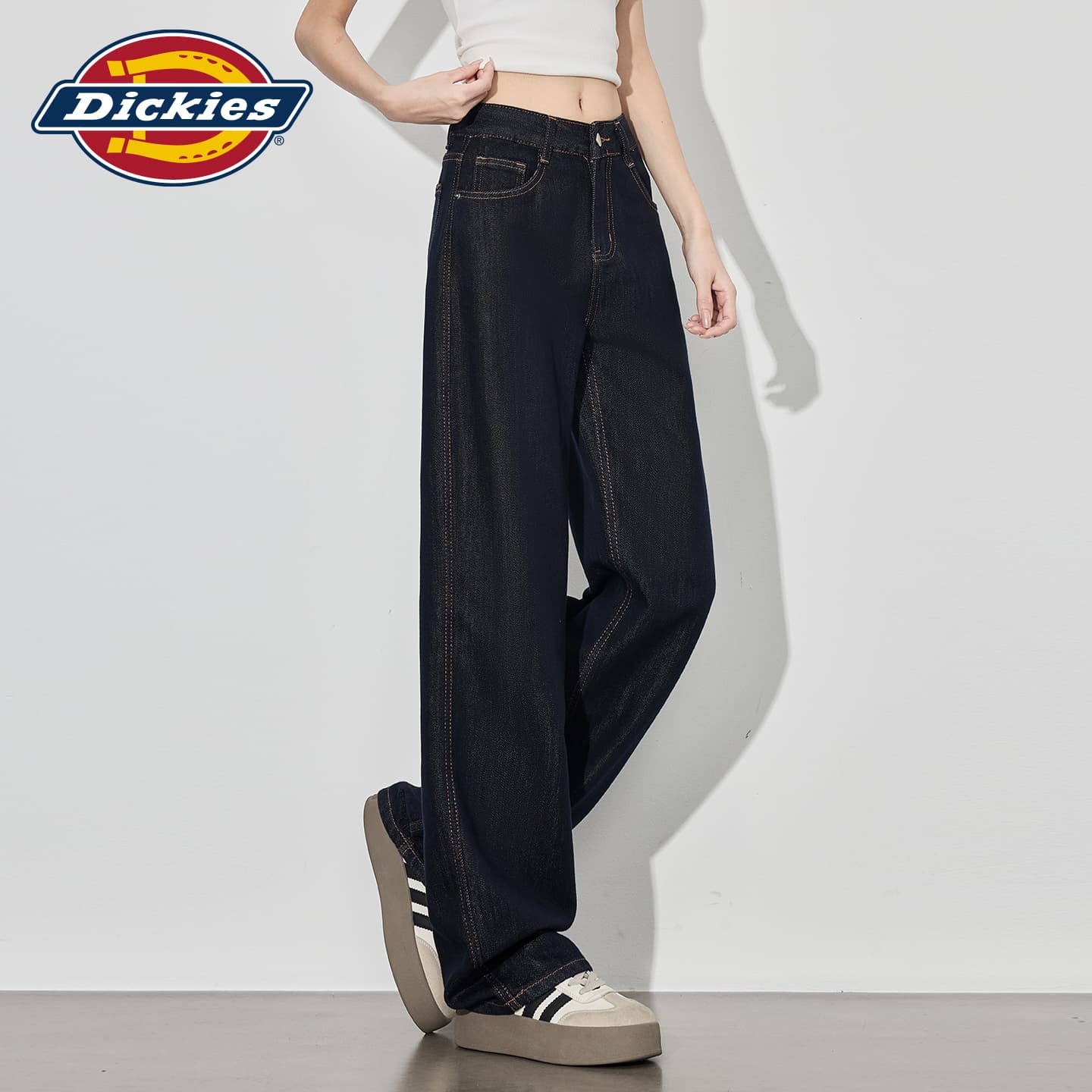 Джинсы Dickies Темно-синий длина до щиколотки женские джинсы - изображение 6