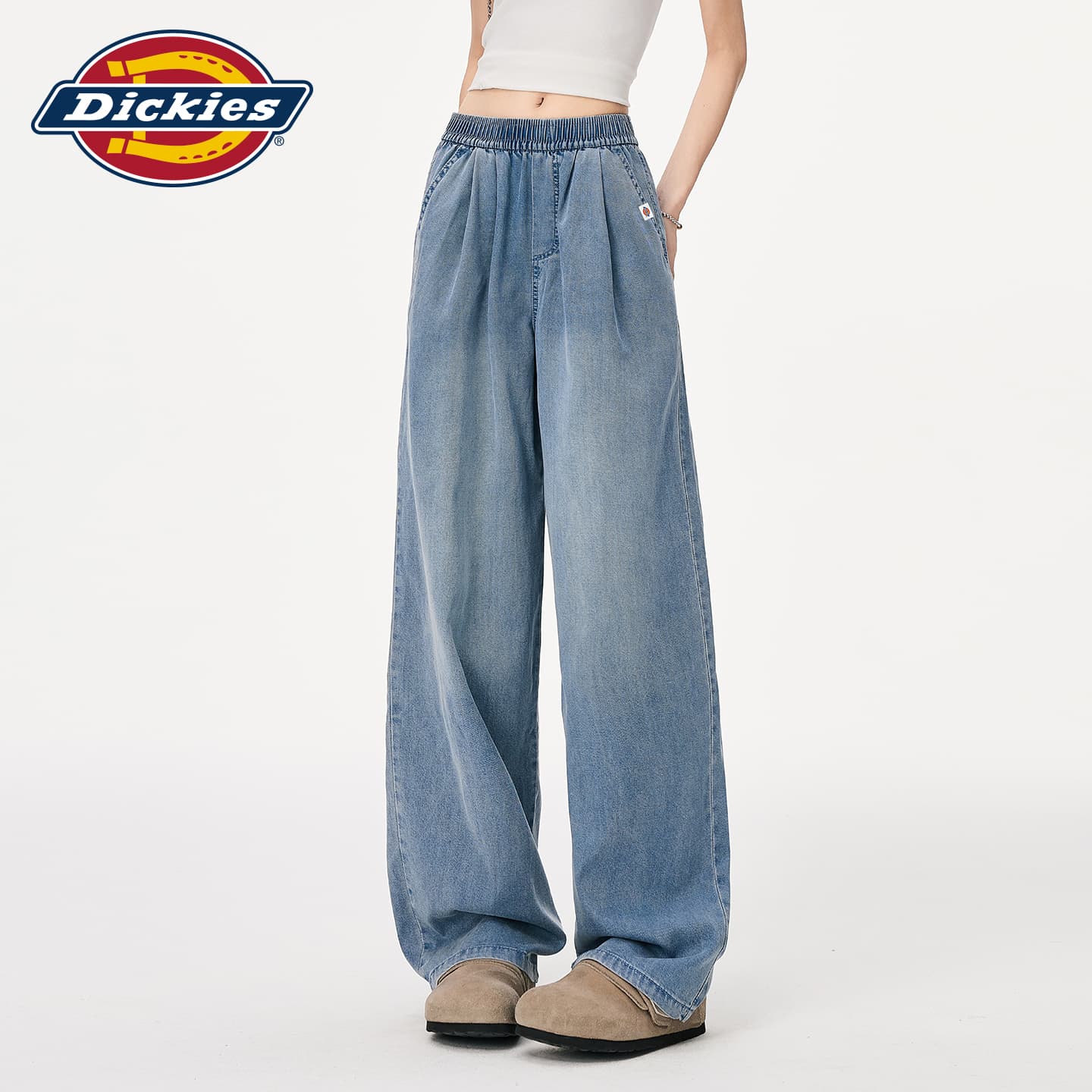 Джинсы dickies Синий Маленький Женские Джинсы - изображение 4
