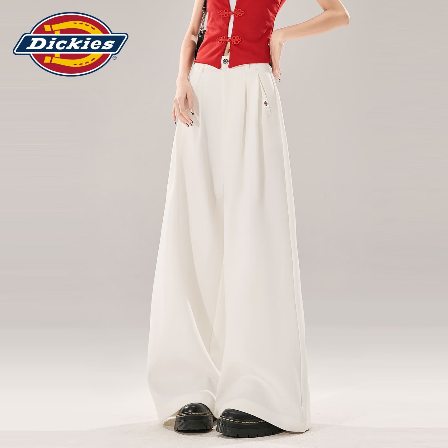 Штаны dickies Белый Удлиненная длина Женские Повседневные брюки - изображение 3