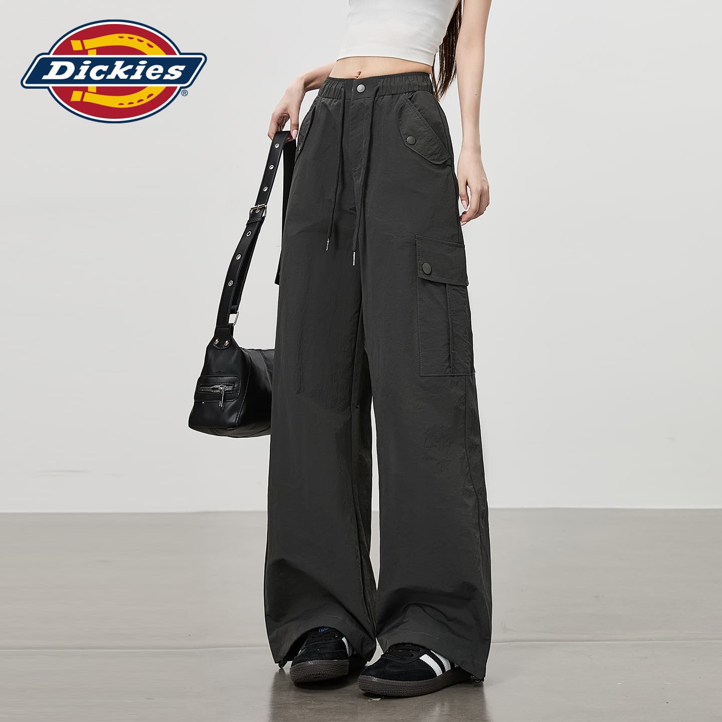 Штаны Dickies Темно-серые удлиненные женские повседневные штаны - изображение 3