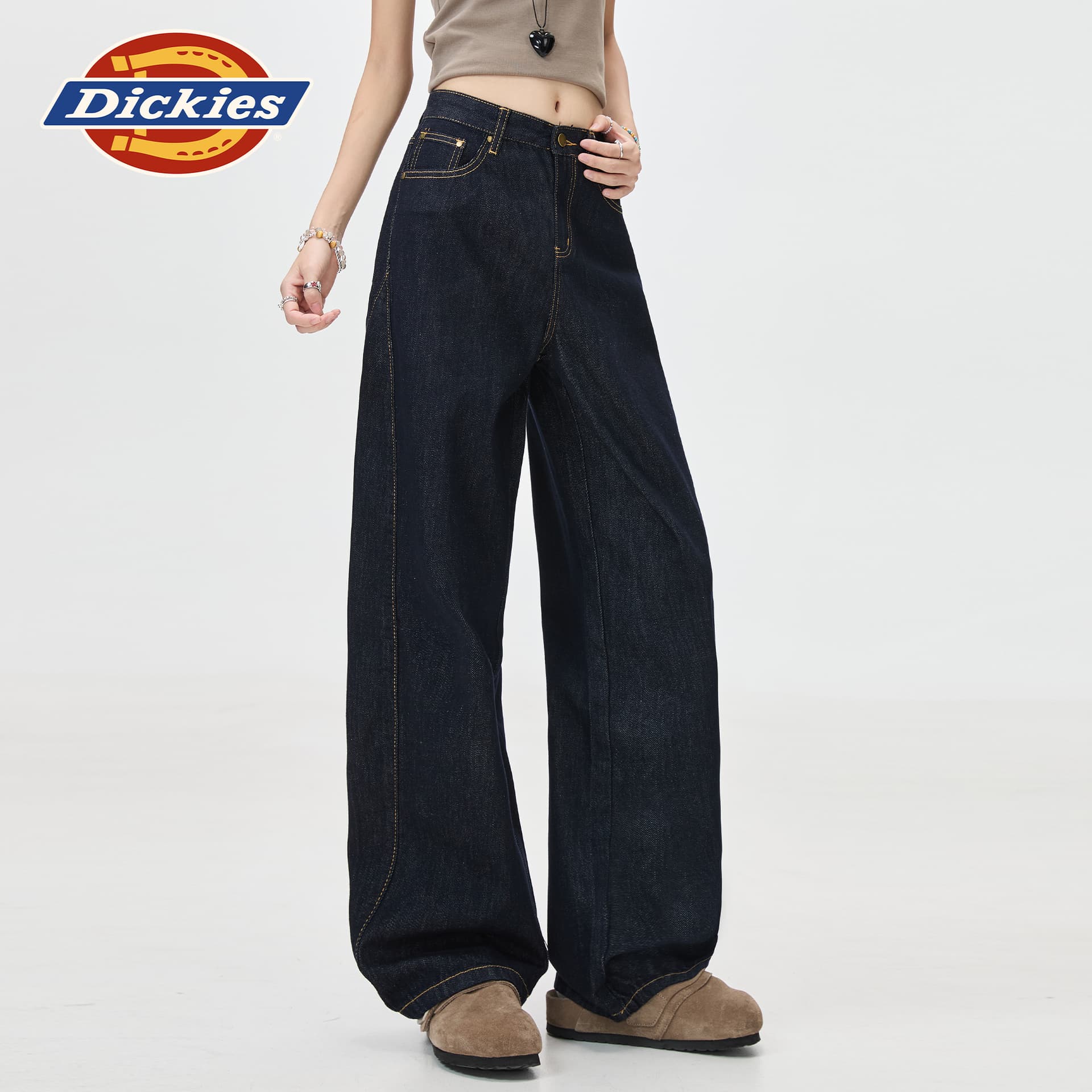 Джинсы dickies Темно-синий Брюки Женские Джинсы - изображение 6