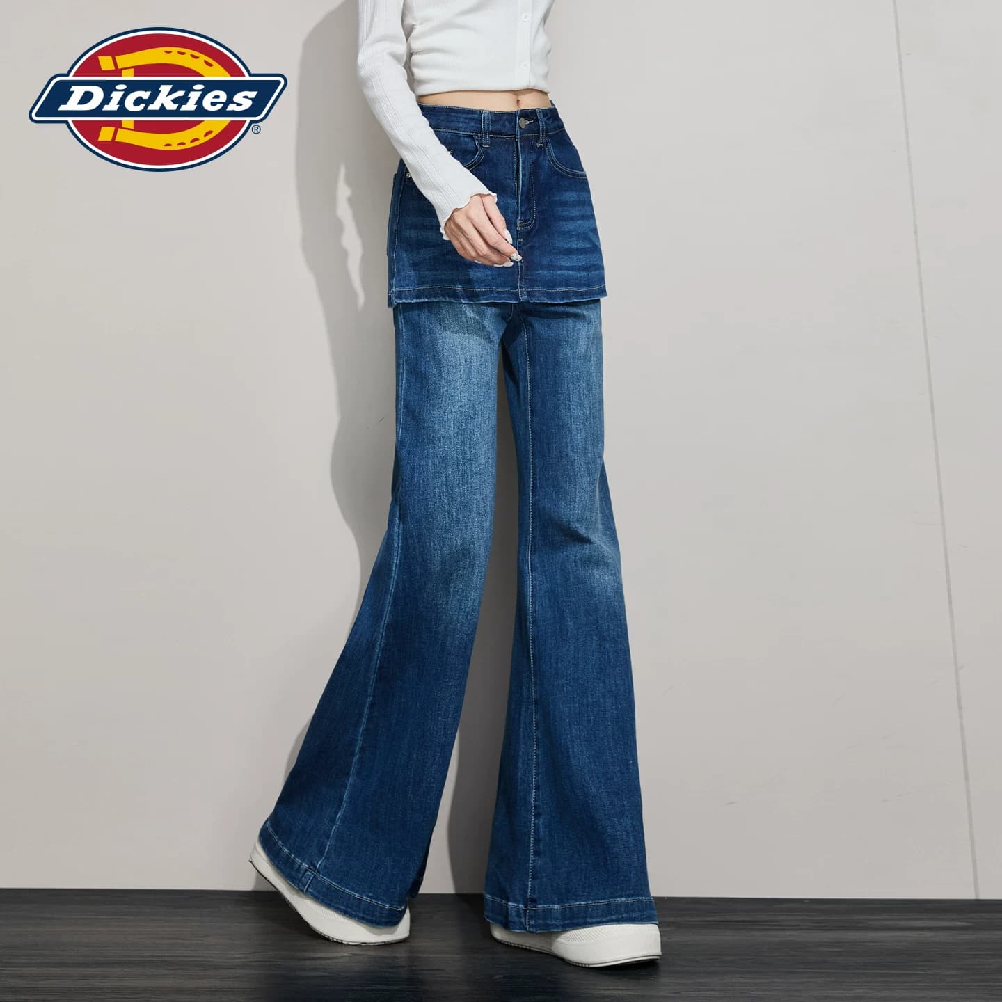 Джинсы dickies Винтажный синий Удлиненная длина Женские Джинсы - изображение 6