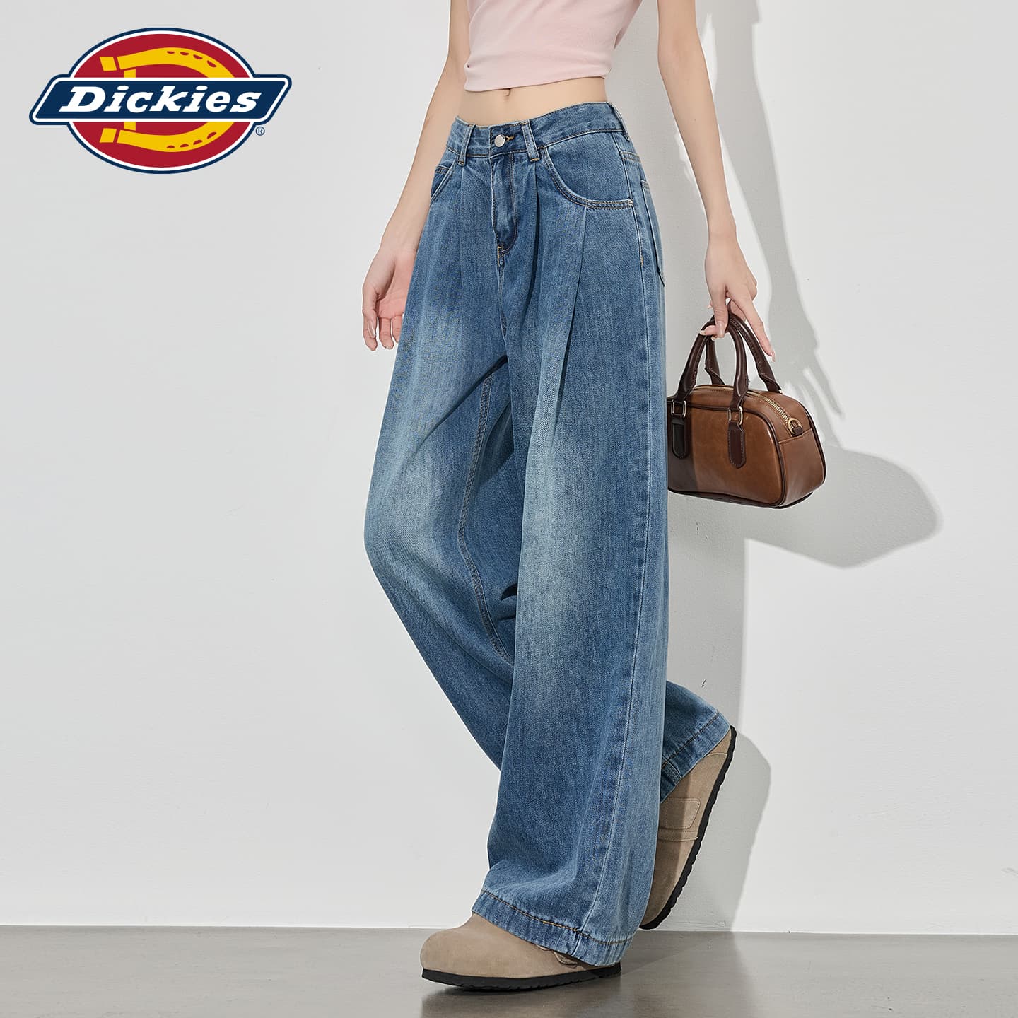 Джинсы dickies Винтажный синий Лодыжка Длина Женские Джинсы - изображение 6