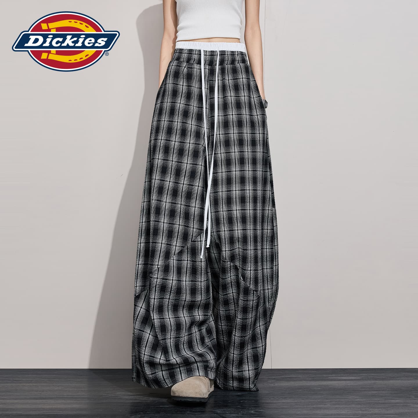 Штаны Dickies Серые Клетчатые Брюки Женские Повседневные Брюки - изображение 6