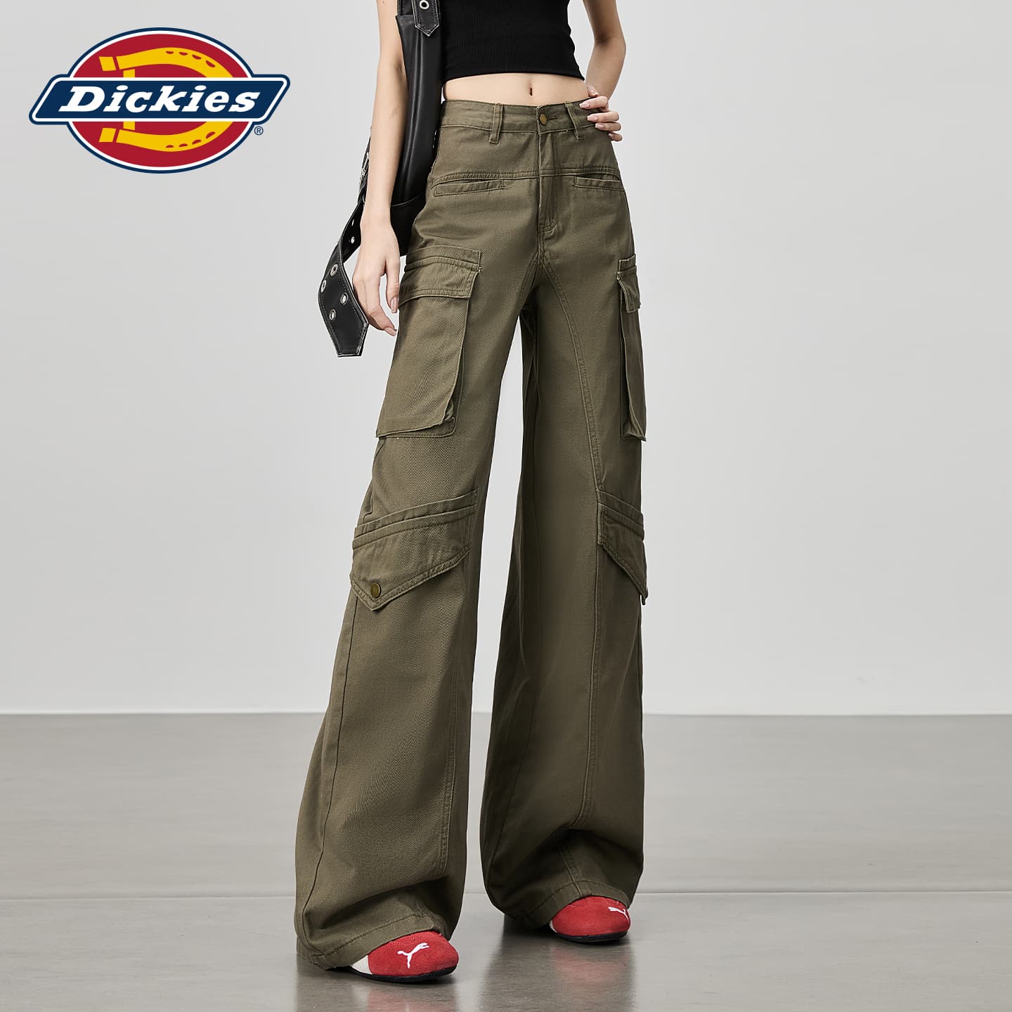Джинсы Dickies Армия Зеленый Удлиненные Женские Джинсы - изображение 5