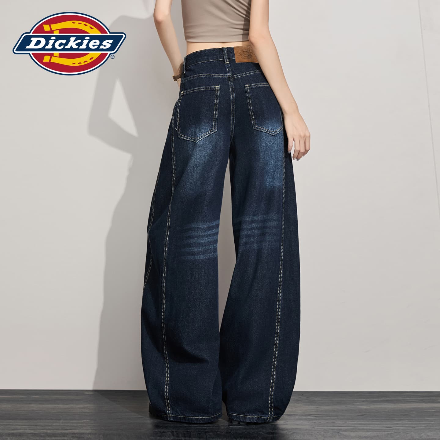 Джинсы Dickies Синий Серый Удлиненные Женские Джинсы - изображение 7