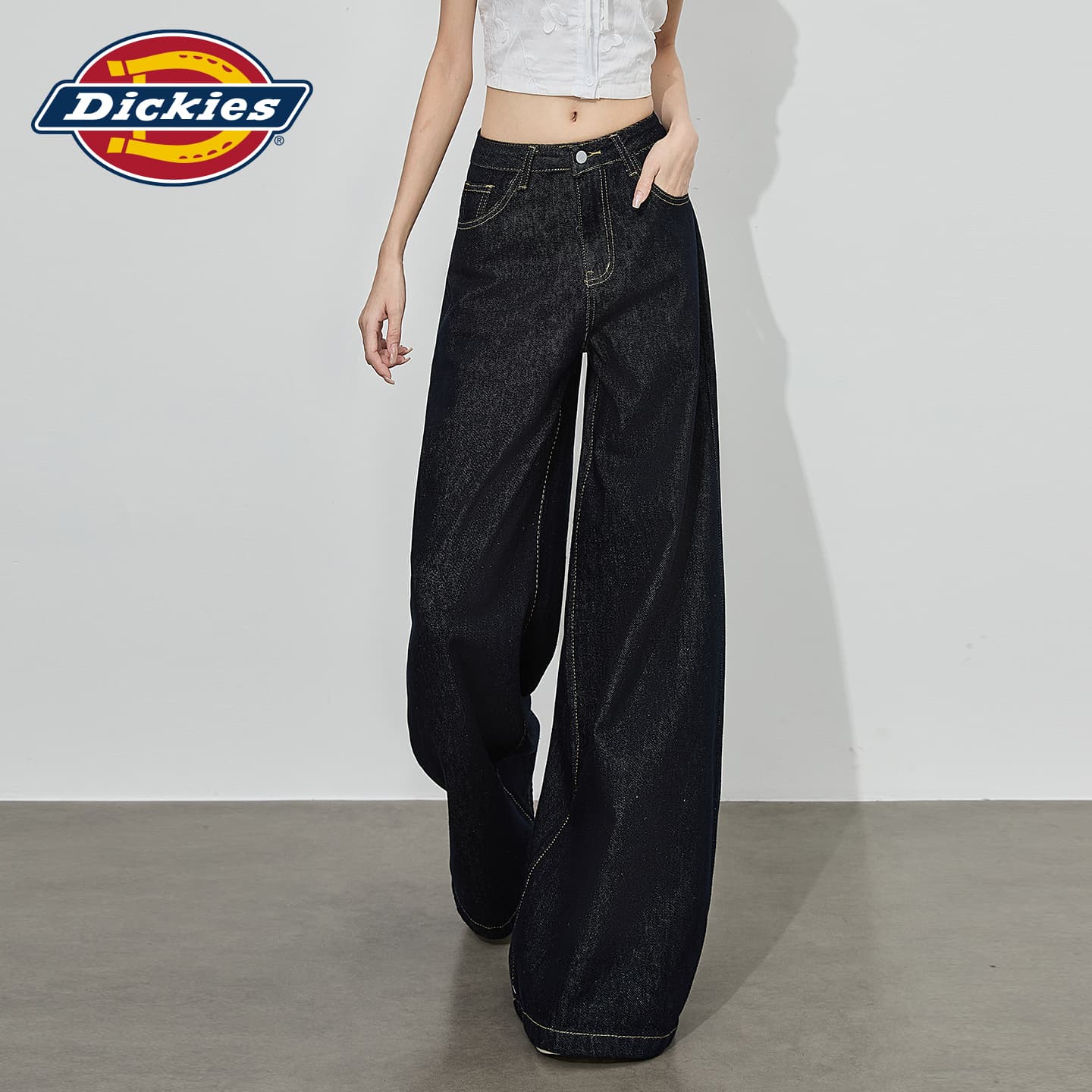 Джинсы Dickies Темно-синий Удлиненные Женские Джинсы - изображение 3