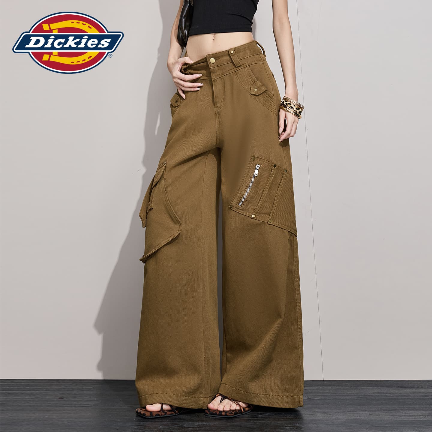 Dickies Молочный кофейный брюки женские карго - изображение 3