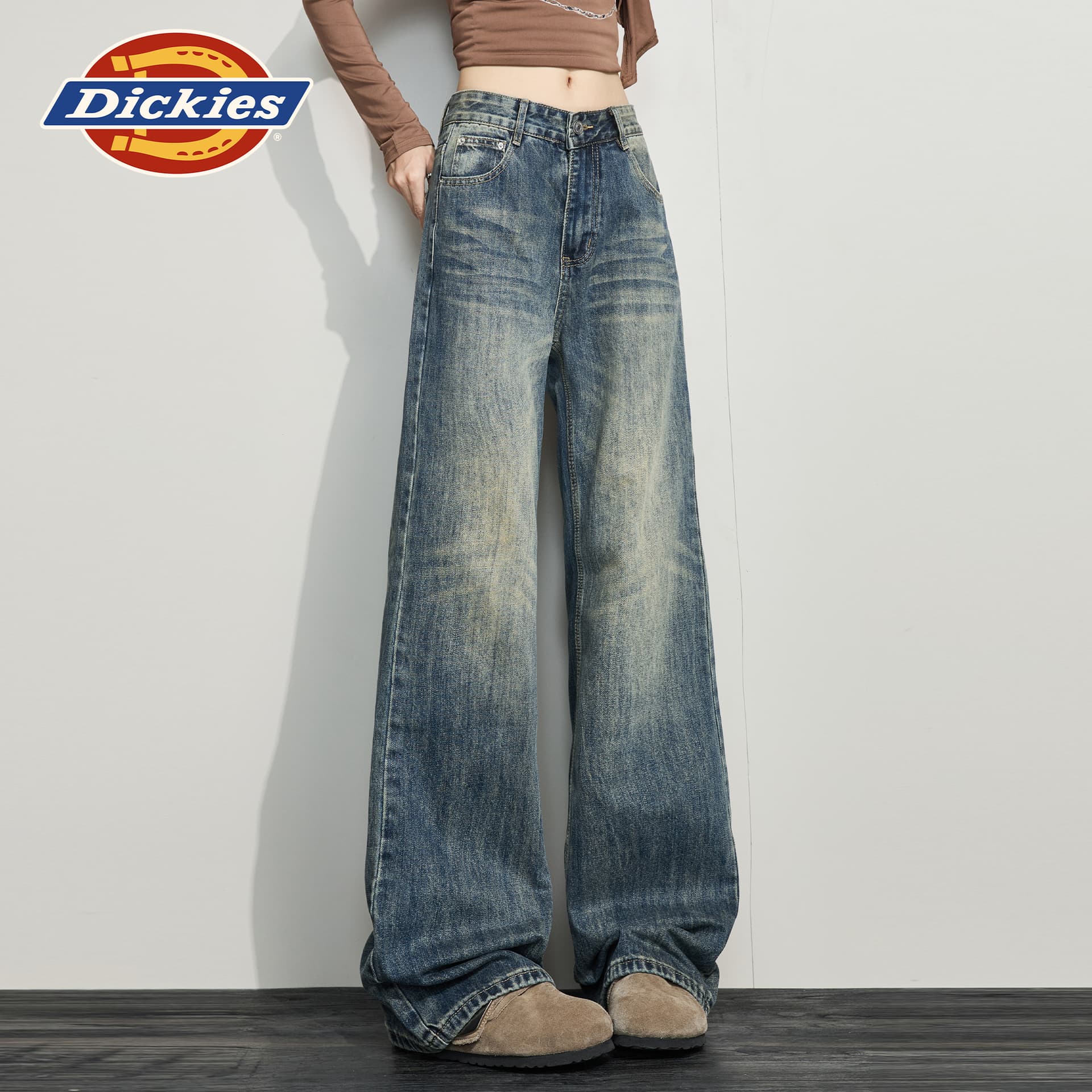 Джинсы Dickies Винтажный Синий Женские Джинсы - изображение 2