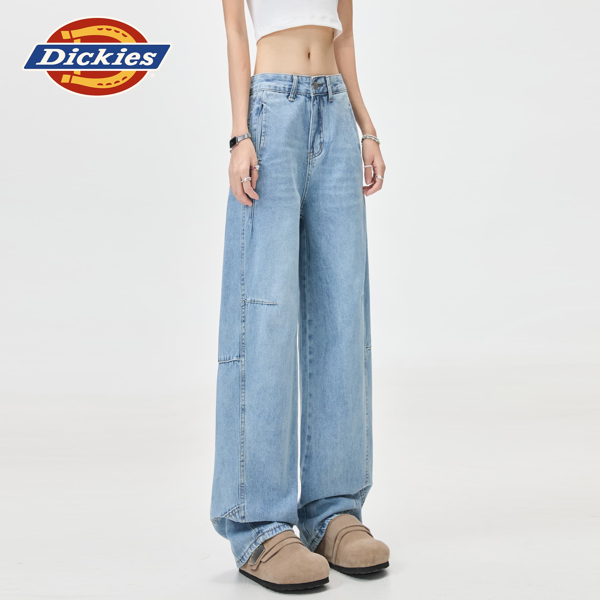 Джинсы dickies Светло-синие брюки Женские Джинсы - изображение 5