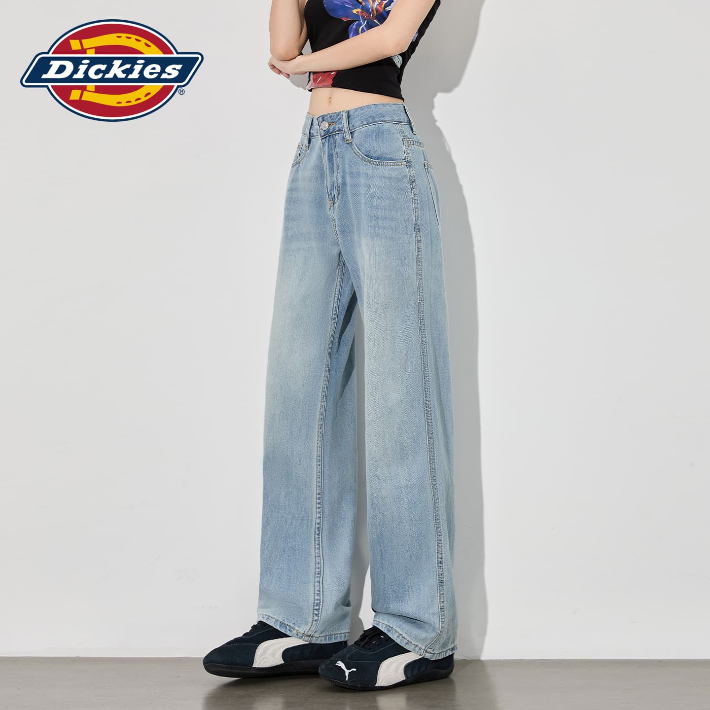 Джинсы dickies Светло-синий Удлиненная длина Женские Джинсы - изображение 5
