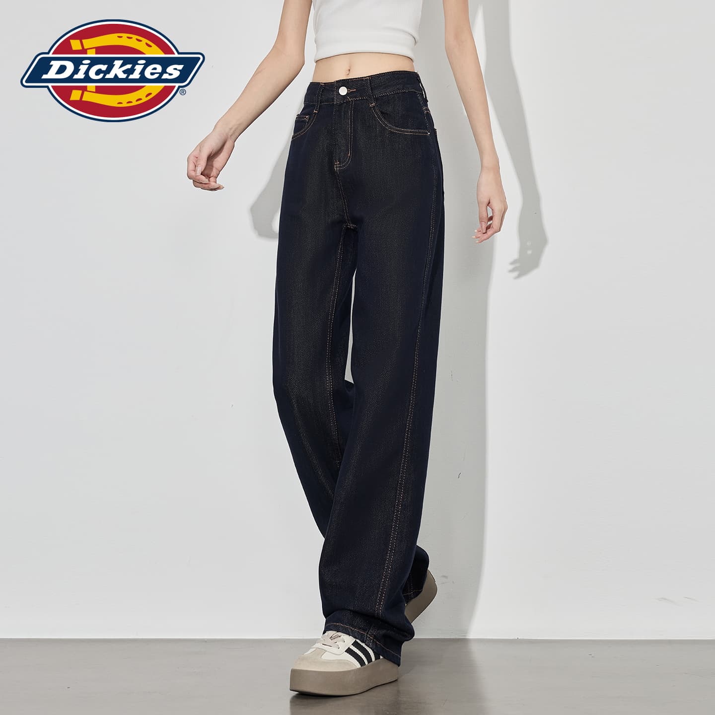 Джинсы Dickies Темно-синий длина до щиколотки женские джинсы - изображение 5