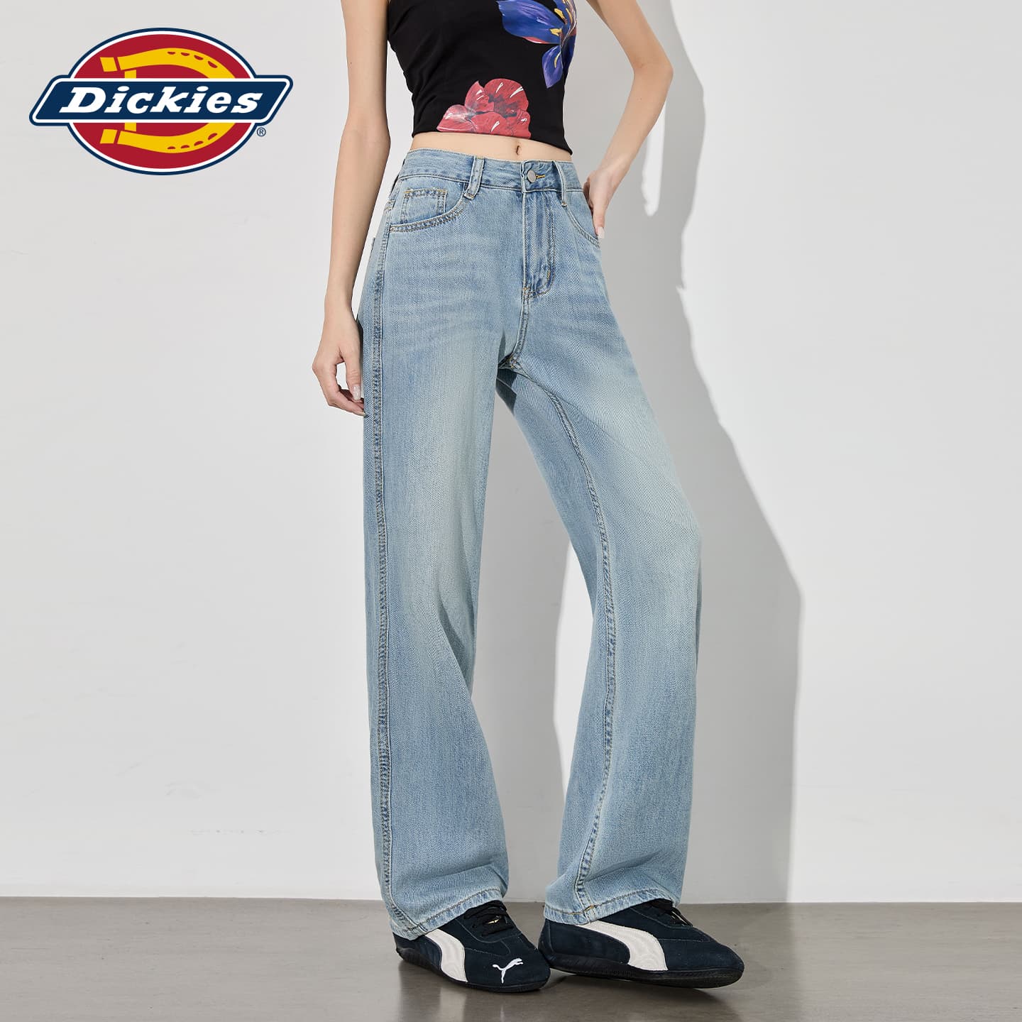 Джинсы dickies Светло-синий Удлиненная длина Женские Джинсы - изображение 6