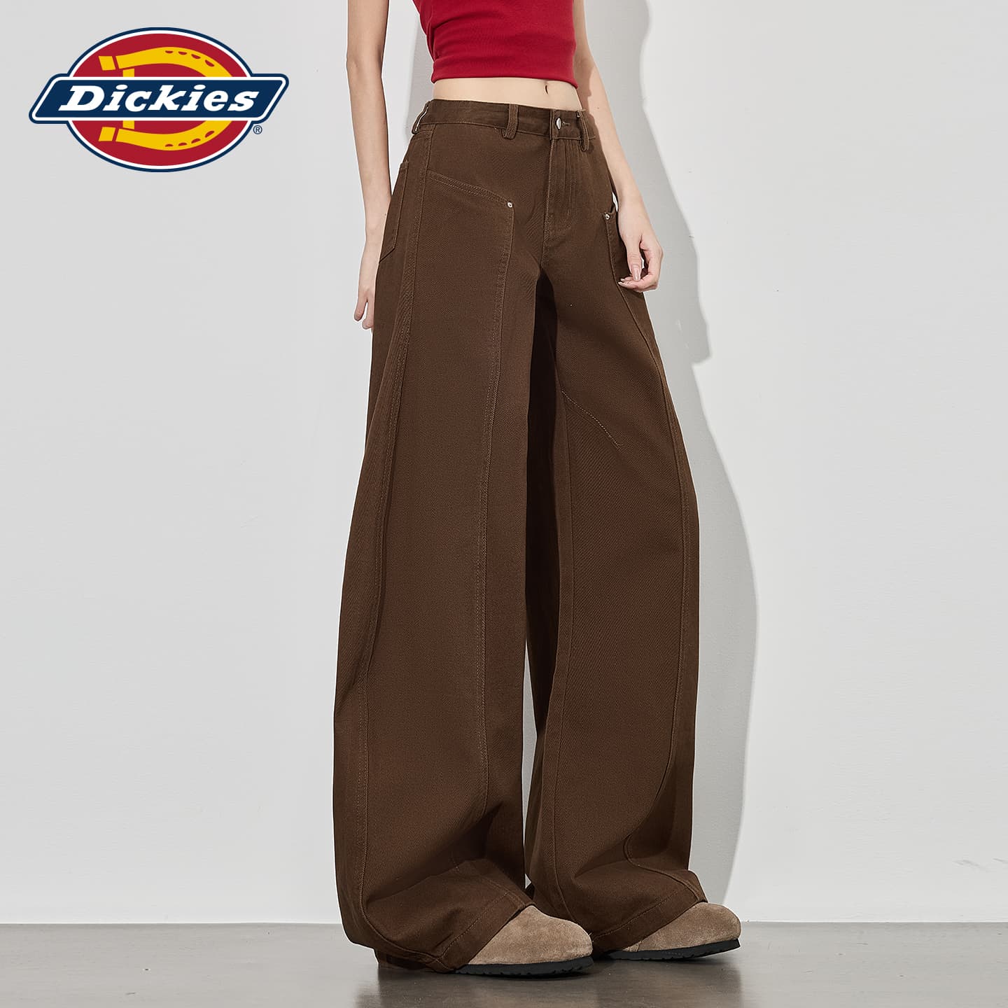 Штаны Dickies Коричневые Кофейные Удлиненные Женские Повседневные Брюки - изображение 5