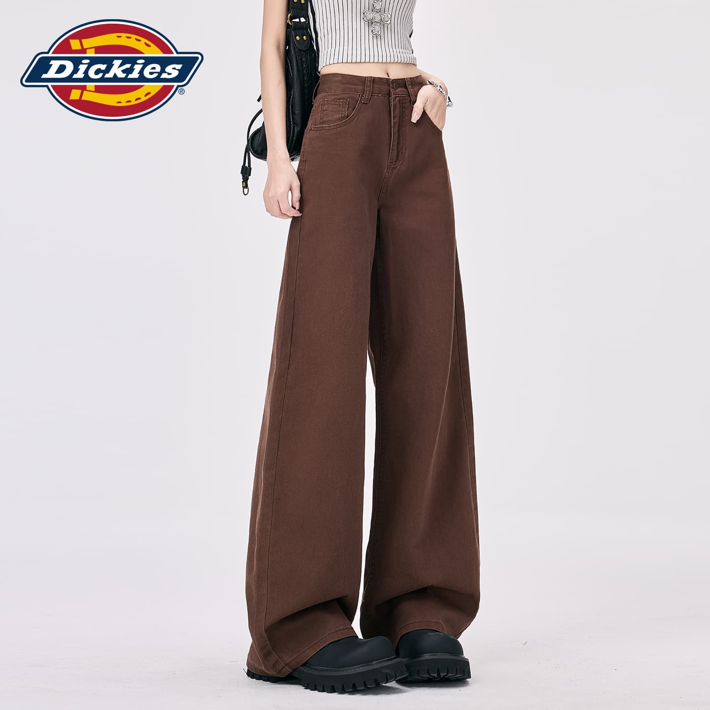 Джинсы Dickies Кофе Удлиненные Женские Джинсы - изображение 5
