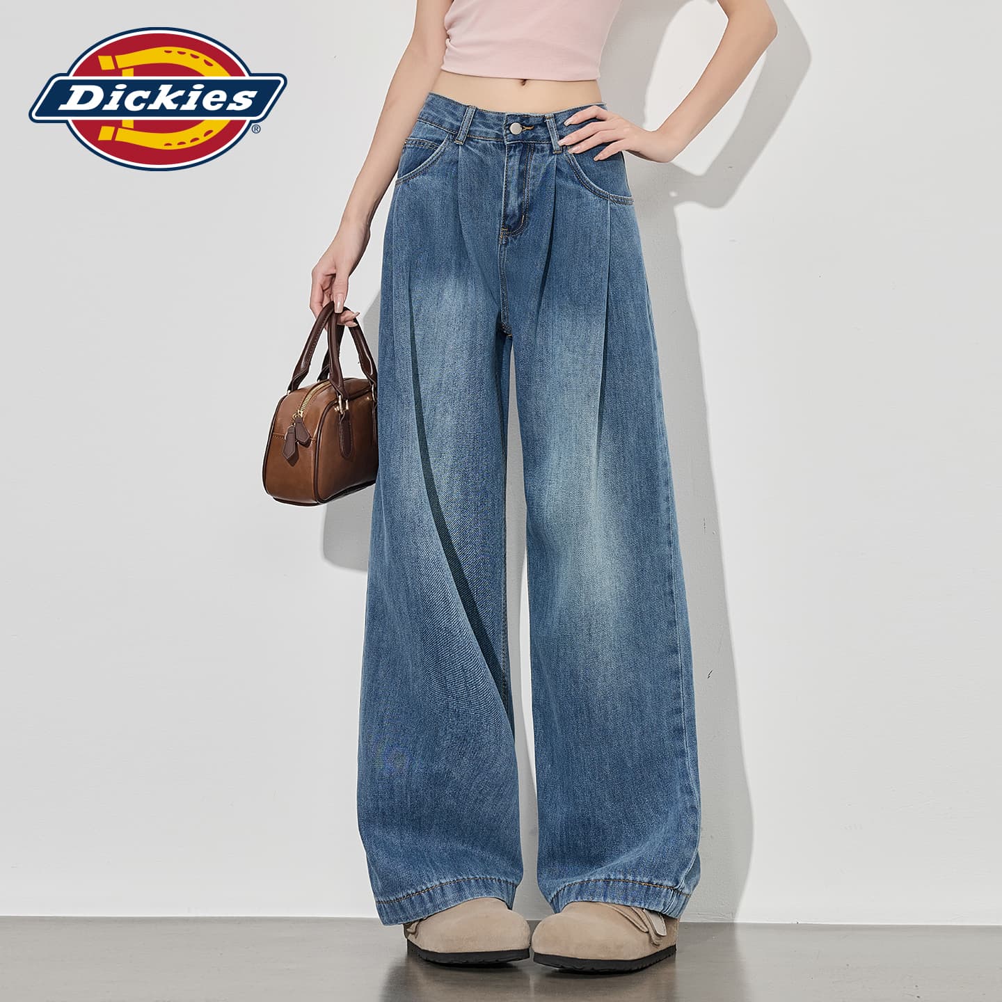 Джинсы dickies Винтажный синий Лодыжка Длина Женские Джинсы - изображение 4