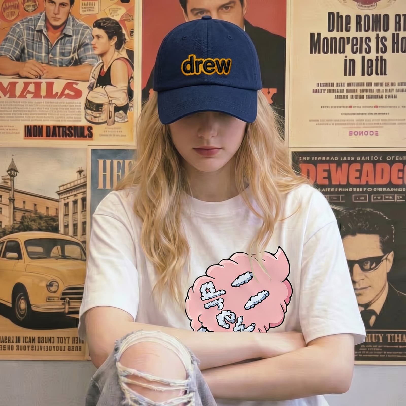 Кепка Drew House Letter Logo Series Хлопок Волокно Бейсболки Унисекс - изображение 7