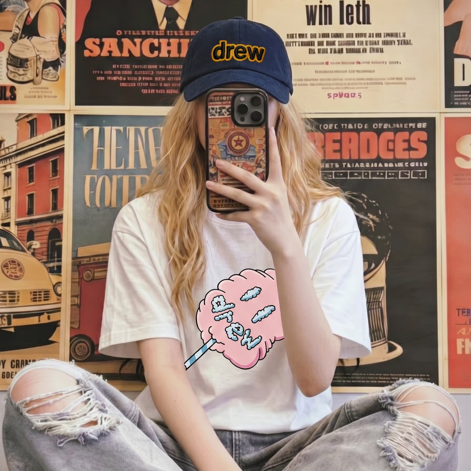 Кепка Drew House Letter Logo Series Хлопок Волокно Бейсболки Унисекс - изображение 4