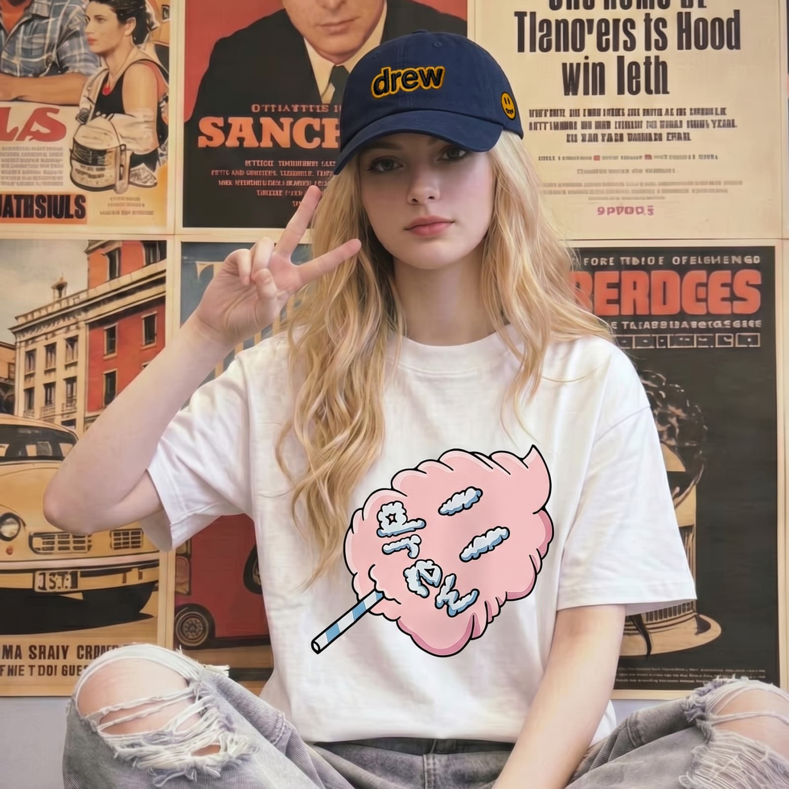 Кепка Drew House Letter Logo Series Хлопок Волокно Бейсболки Унисекс - изображение 6