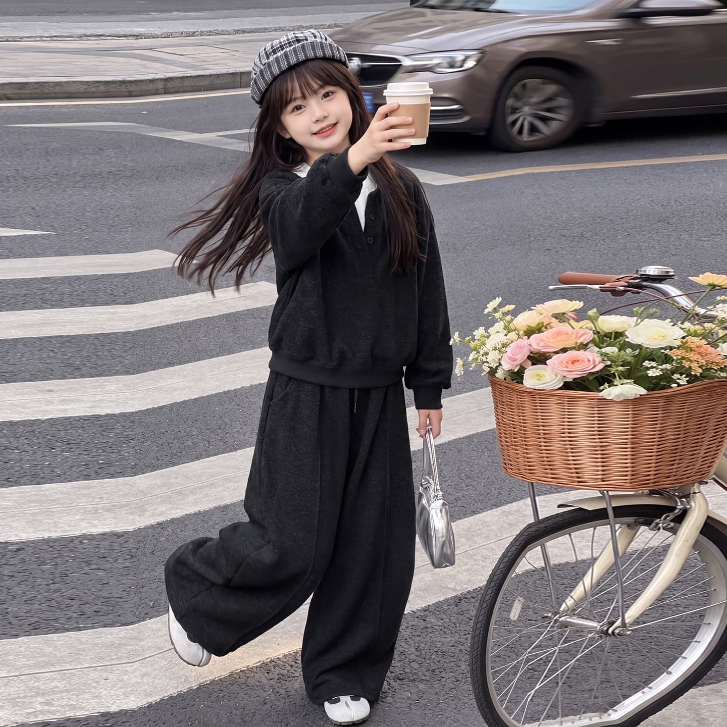 SHIBU A26131 Стиль Korean Повседневный Набор из трех предметов Kids Повседневные спортивные костюмы Наборы - изображение 4