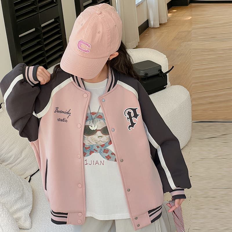SHIBU 2581 Многоцветный Бейсбольная куртка Розовый Kids Бейсбольные куртки - изображение 3
