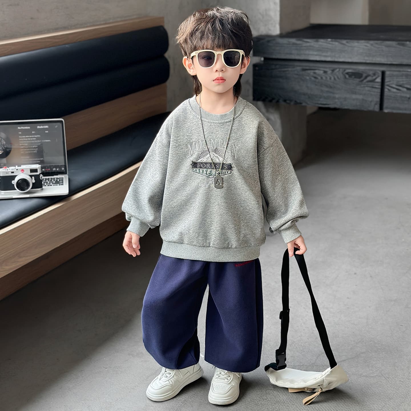 Кофта SHIBU 26515 Серый PEAK Свитшот Модель Kids Толстовки - изображение 4